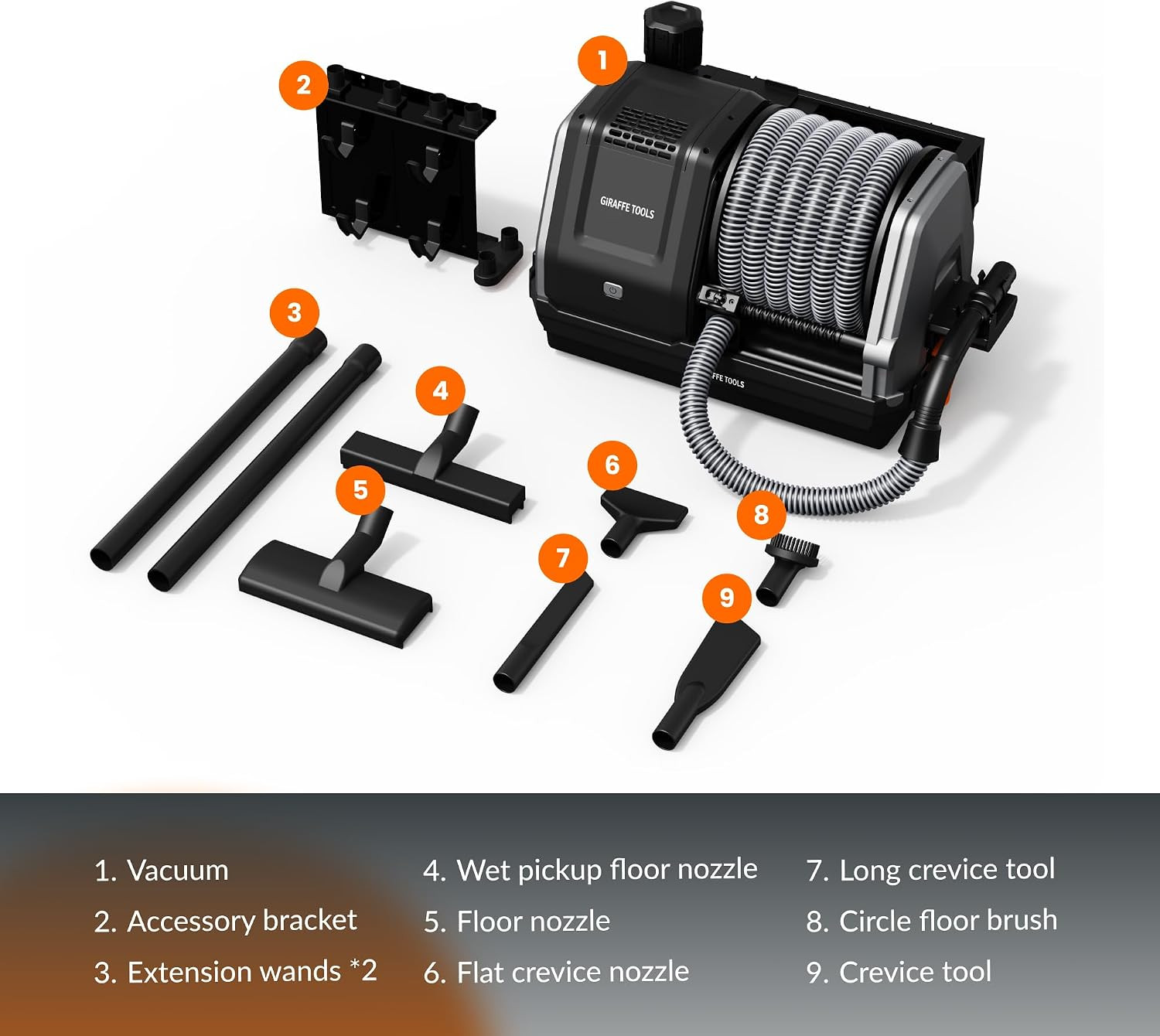 Grandstorm Garage Vacuum Cleaner with Retractable 30FT Hose | Wall Mounted Shop