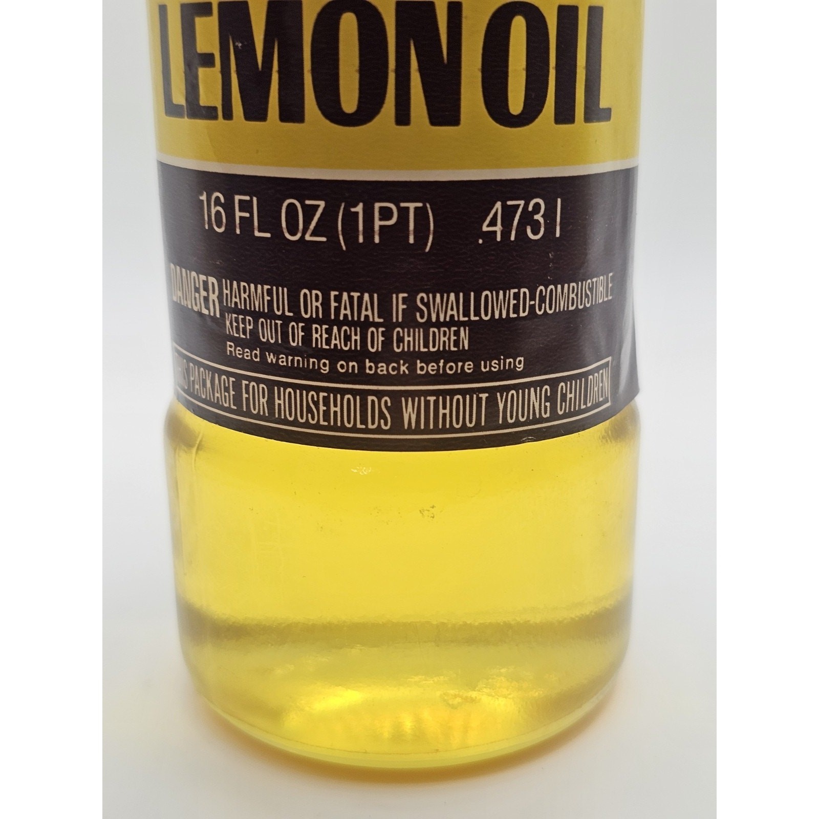 Old English Lemon Oil Furniture Polish FULL 16 Oz GLASS Bottle Vtg NOS PROP
