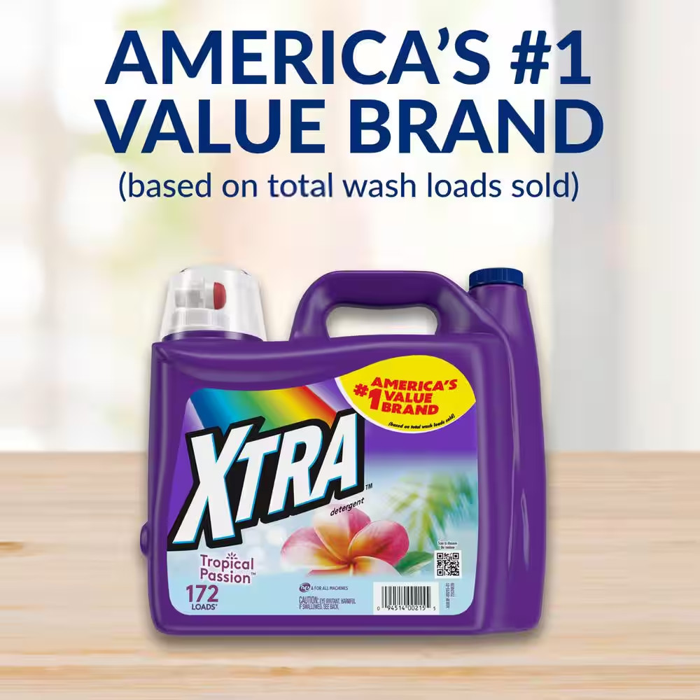 Xtra Liquid Laundry Detergent Tropical Passion Scent 172Loads HE Compatible 2-Pk