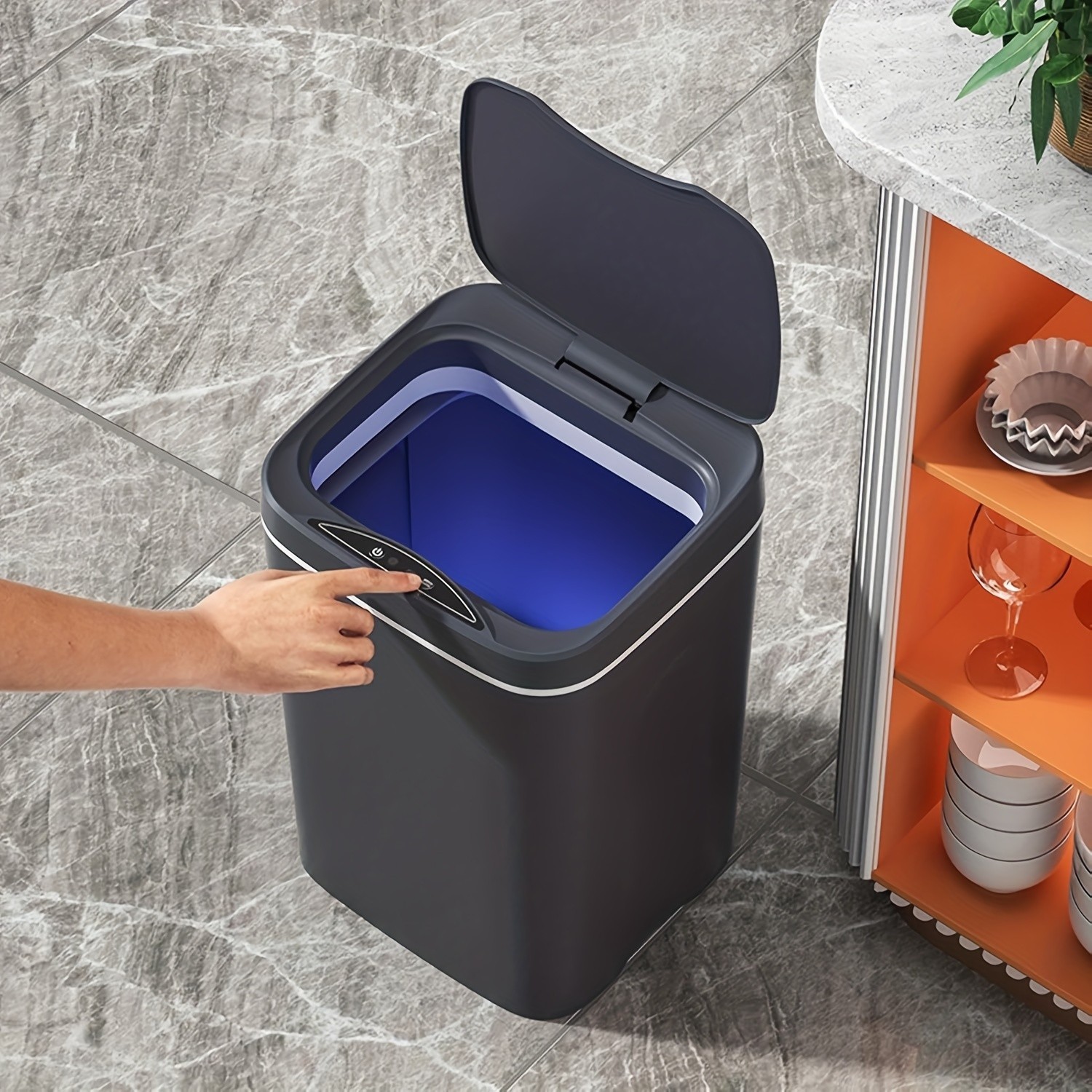 Touchless Bin Trash For Kitchen Bedroom 12L,Trash cans for household purposes