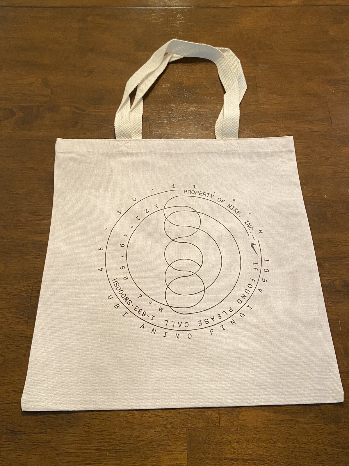 Nike AIR Shopping Tote Hand Bag Reusable White Cloth 16” x 15” – Two Bags!