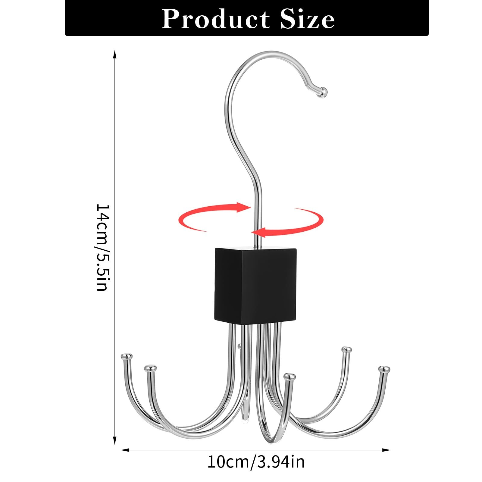 2 Pack 360° Rotating Belt & Bra Hanger Organizer for Ties, Tank Tops Accessories