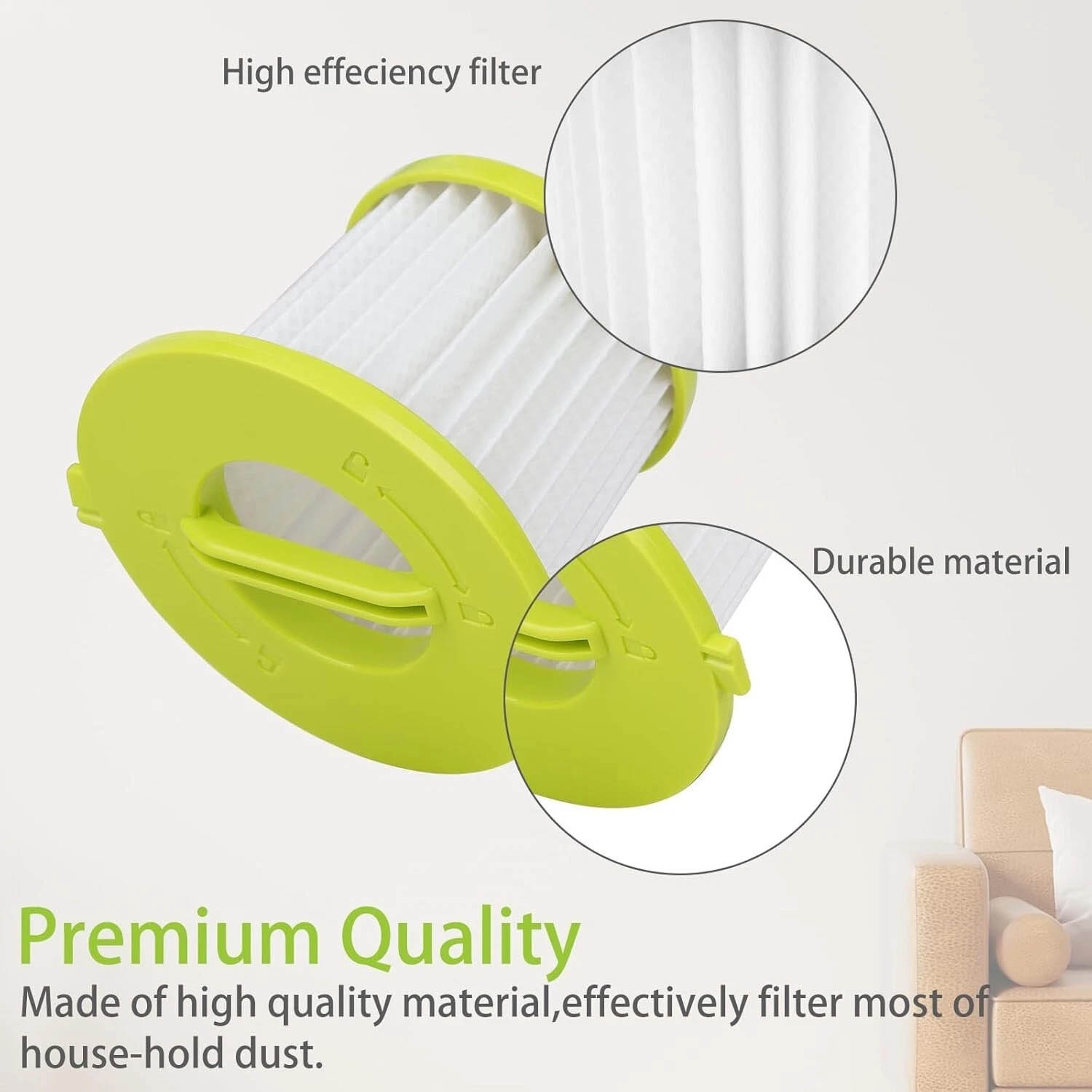 4 Pack Vacuum Filter for Ryobi ONE+ 18V Handheld Vacuum PCL700 PCL704 PCL705