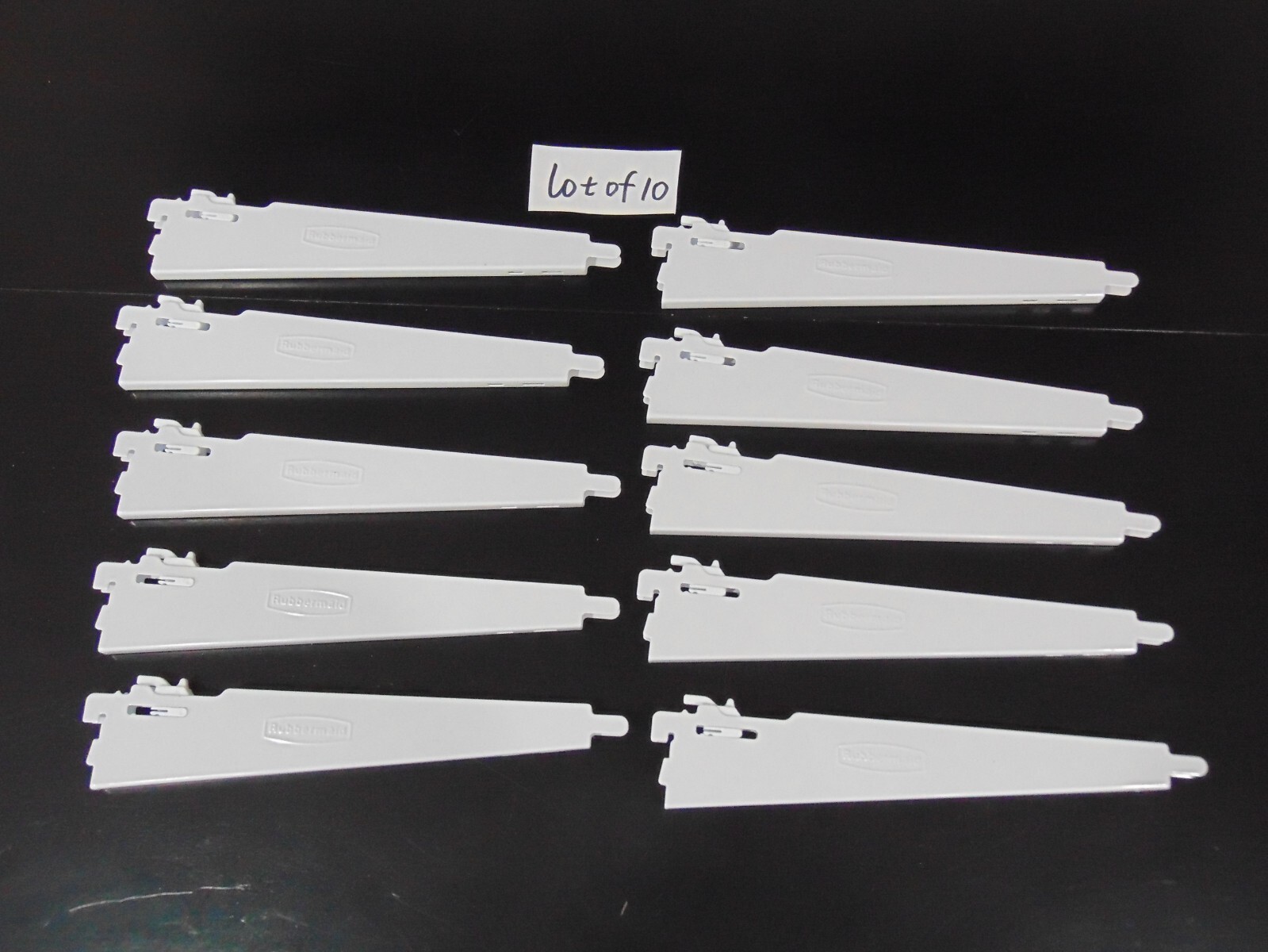 LOT OF 10 Rubbermaid 12.5” Shelf Bracket Double Slot Hang Configuration Closet