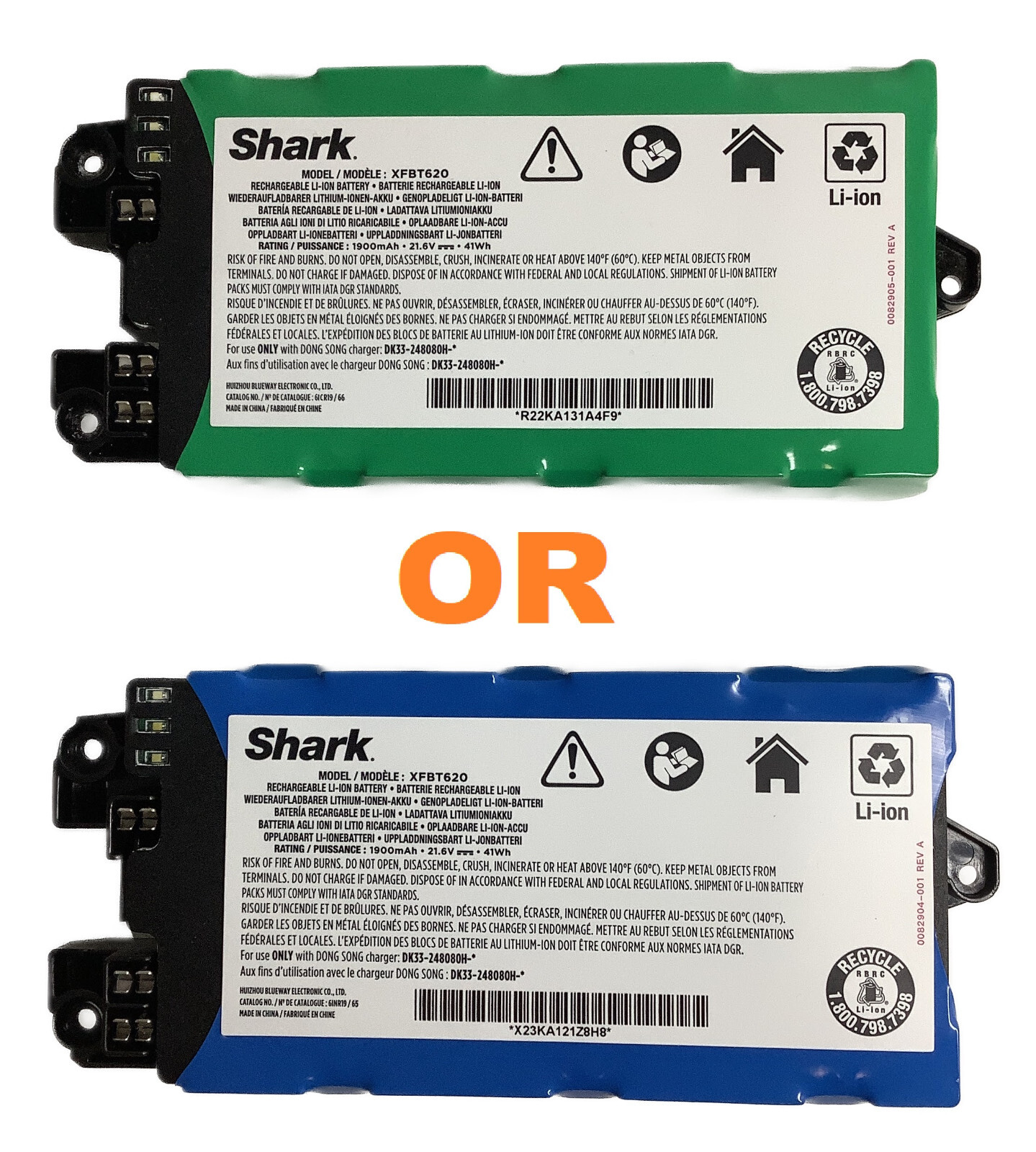 Genuine Shark XFBT620 21.6V 1900mAh Li-Ion Battery for IX140 IX141 IZ140 IZ142