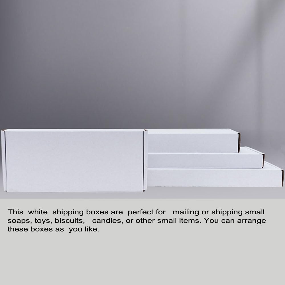 5x4x1 inch Small White Shipping Boxes 50 Pack, Corrugated Cardboard Mailer Boxes
