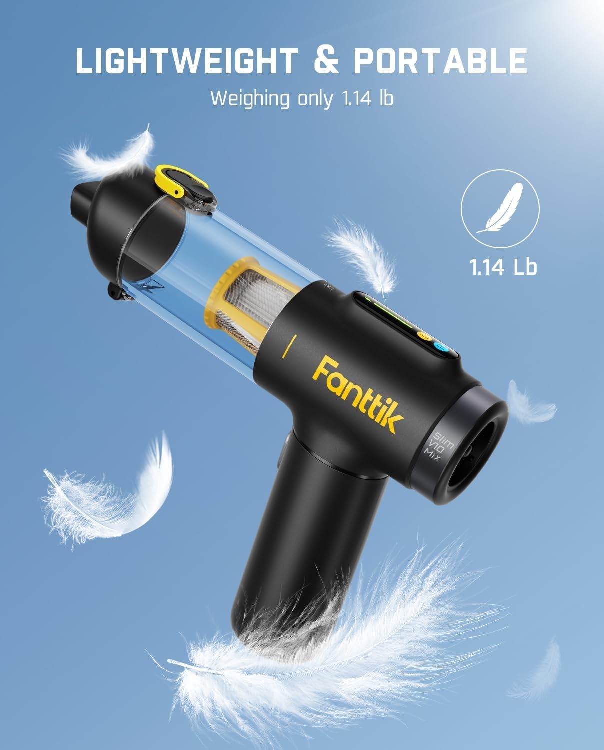 Fanttik Slim V10 Mix Cordless Car Vacuum, 4 in 1 Handheld Air Duster, Color Smar