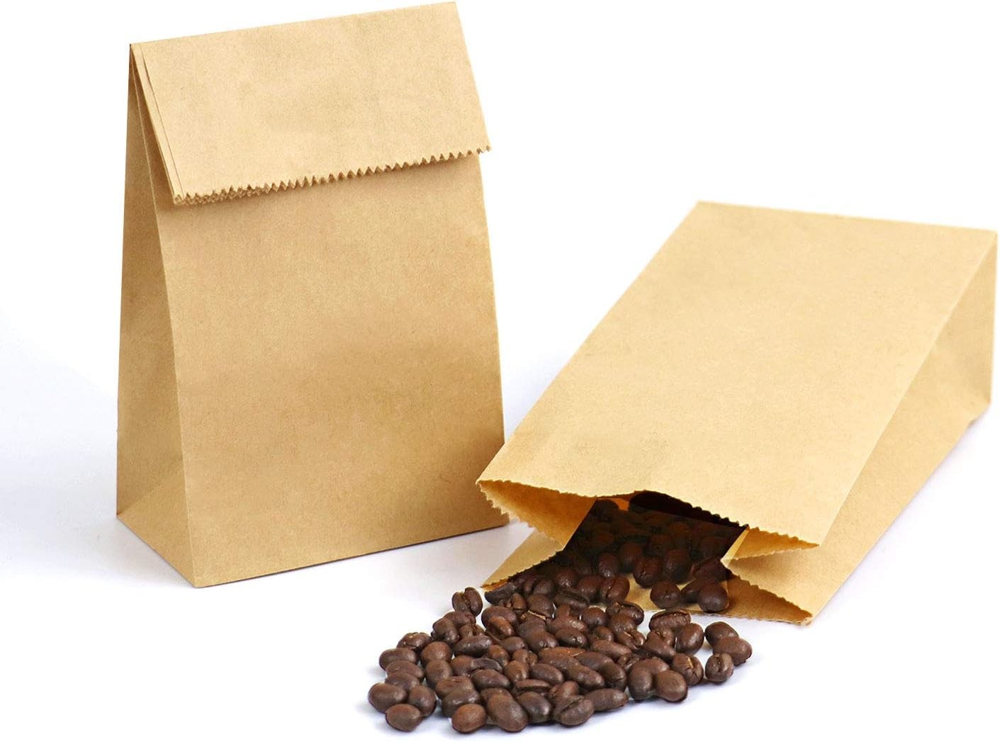 Mini Brown Paper Bags, 50pcs Small Kraft Paper Bag 1 LB 3.5×2.2×6.7” Baby Shower