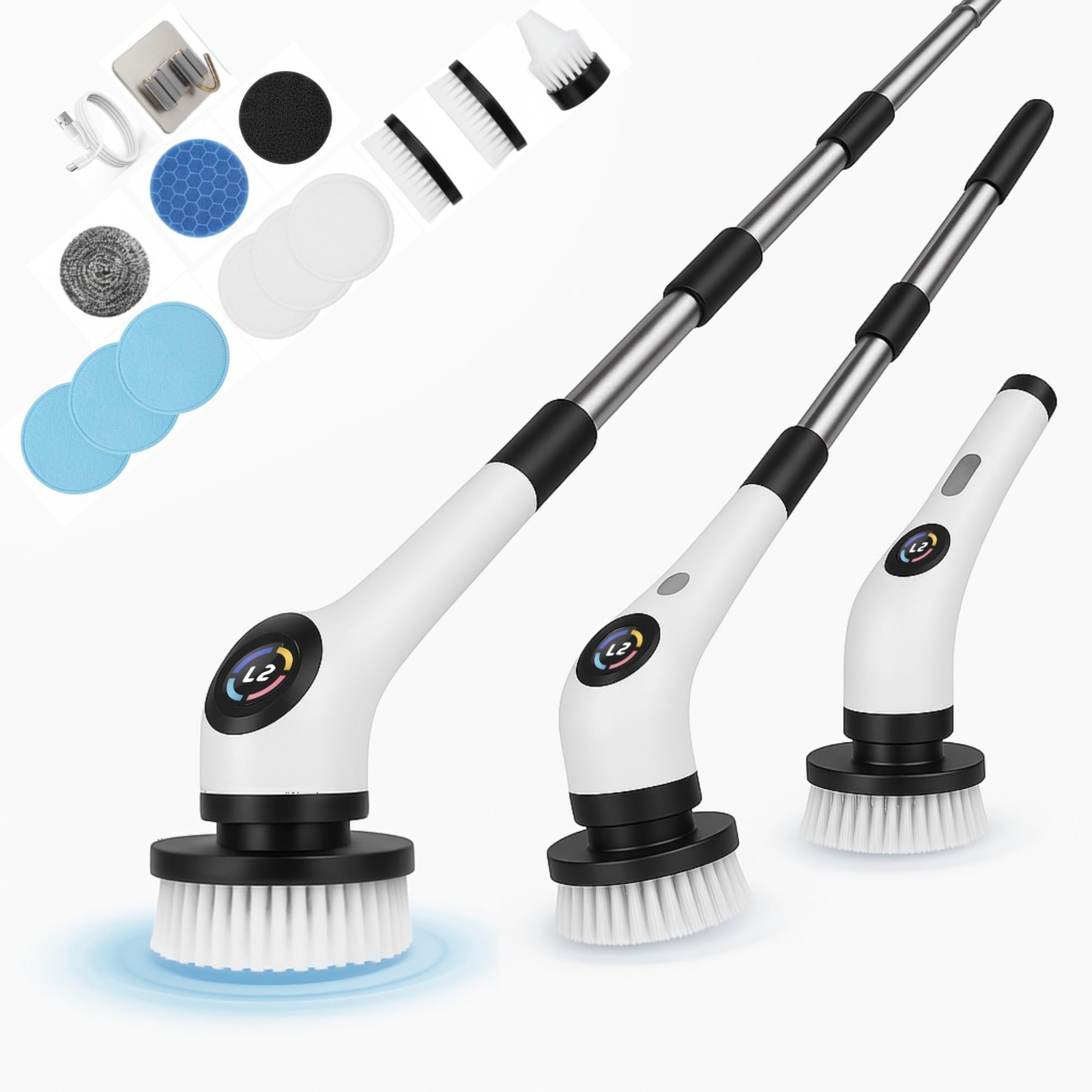 15-in-1 Cordless Electric Scrub Brush – Power Scrubber for Tile & Grout Cleaning