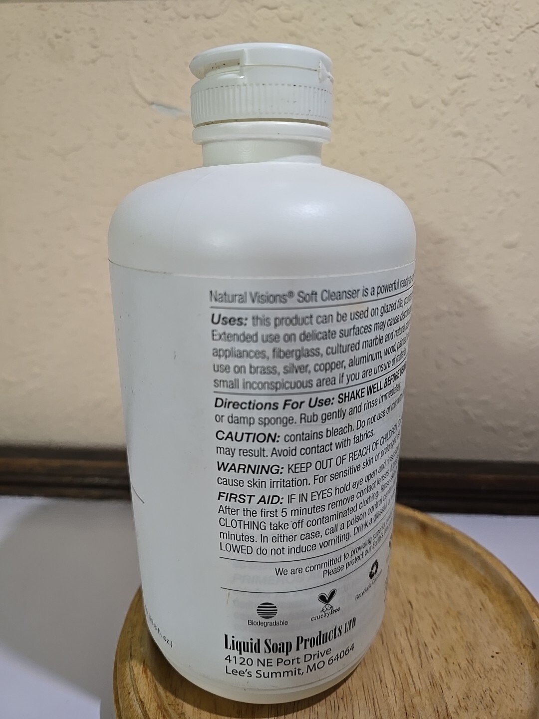 Natural Visions Soft Cleanser Hard Surface Cleaner 1 Liter NEW