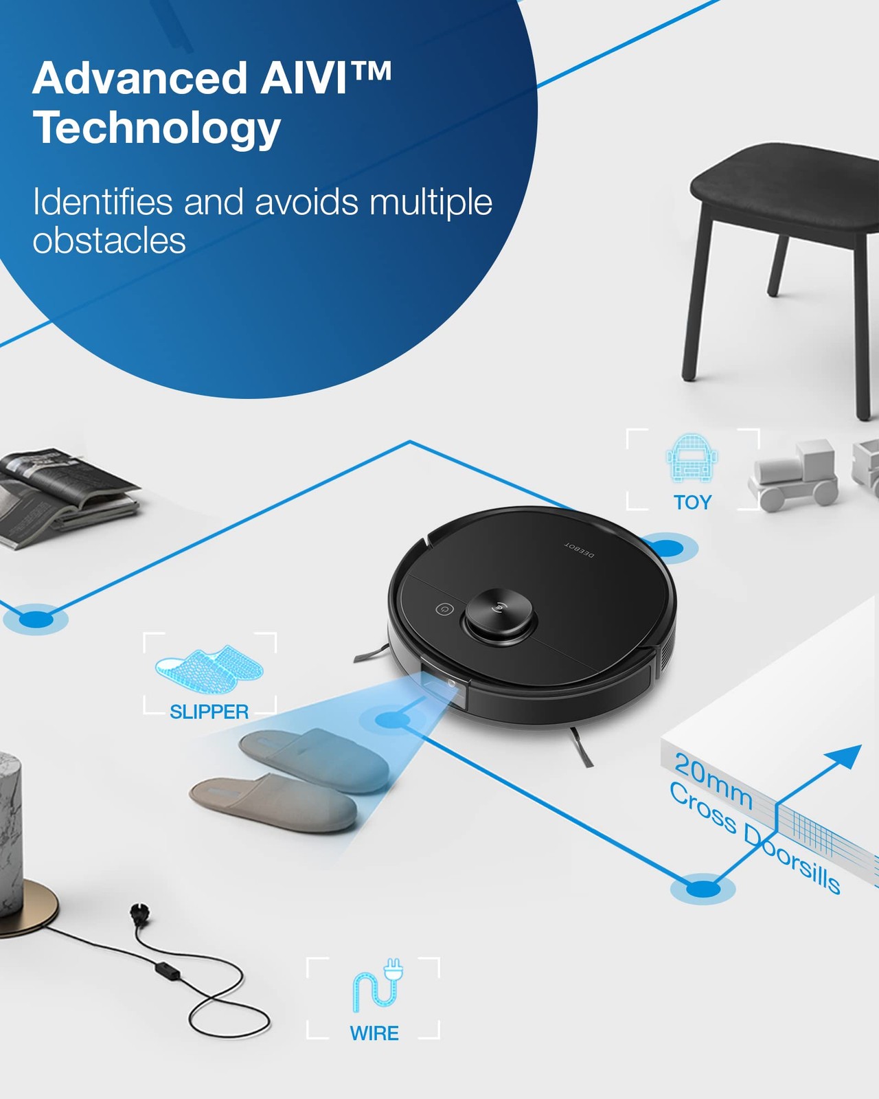 ECOVACS Deebot T8 AIVI Robot Vacuum Cleaner for Floors,Carpet, Vacumming