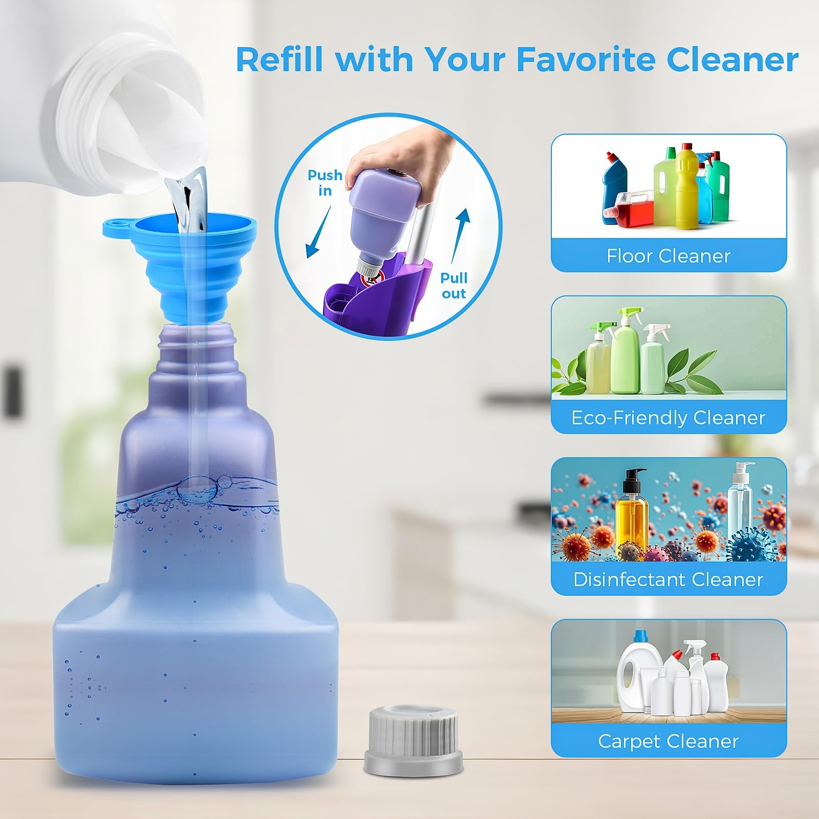 Replacement Bottle for Swiffer® Wet Jet™ Mop, Refillable, 500 ML Leak-Proof H…