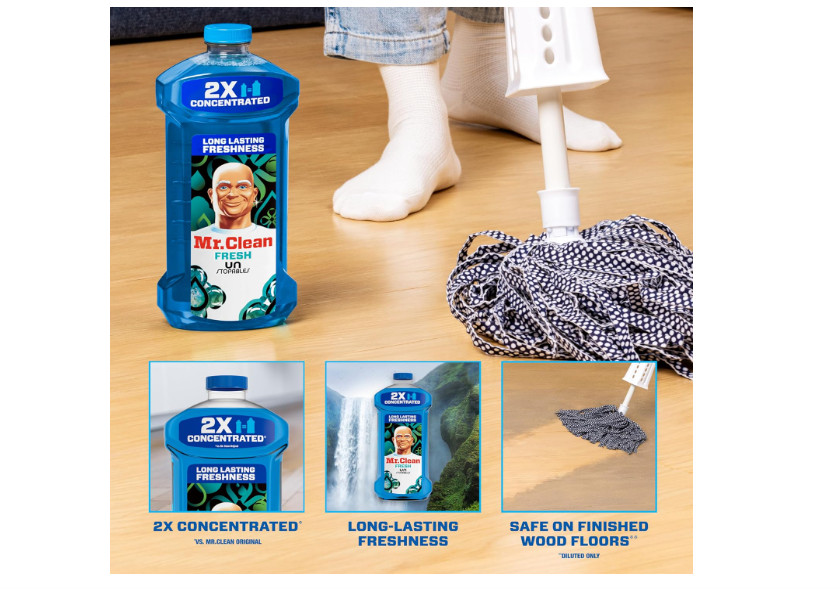 Mr. Clean 2X Concentrated Cleaner Unstopables Fresh 41 Fl Oz Multi Surface