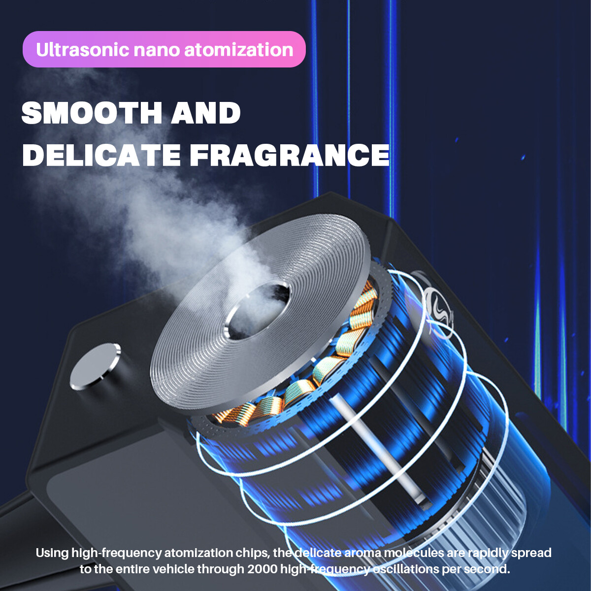 Smart Car Humidifier & Essential Oil Diffuser Aromatherapy Air Freshener (Black)