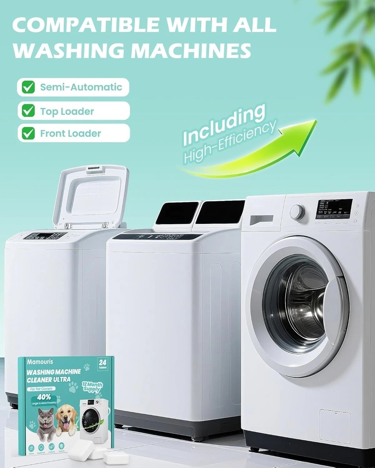 Uproot Clean Washing Machine Cleaner Tablets – 24 Pack for a 12 Month Supply. Fo