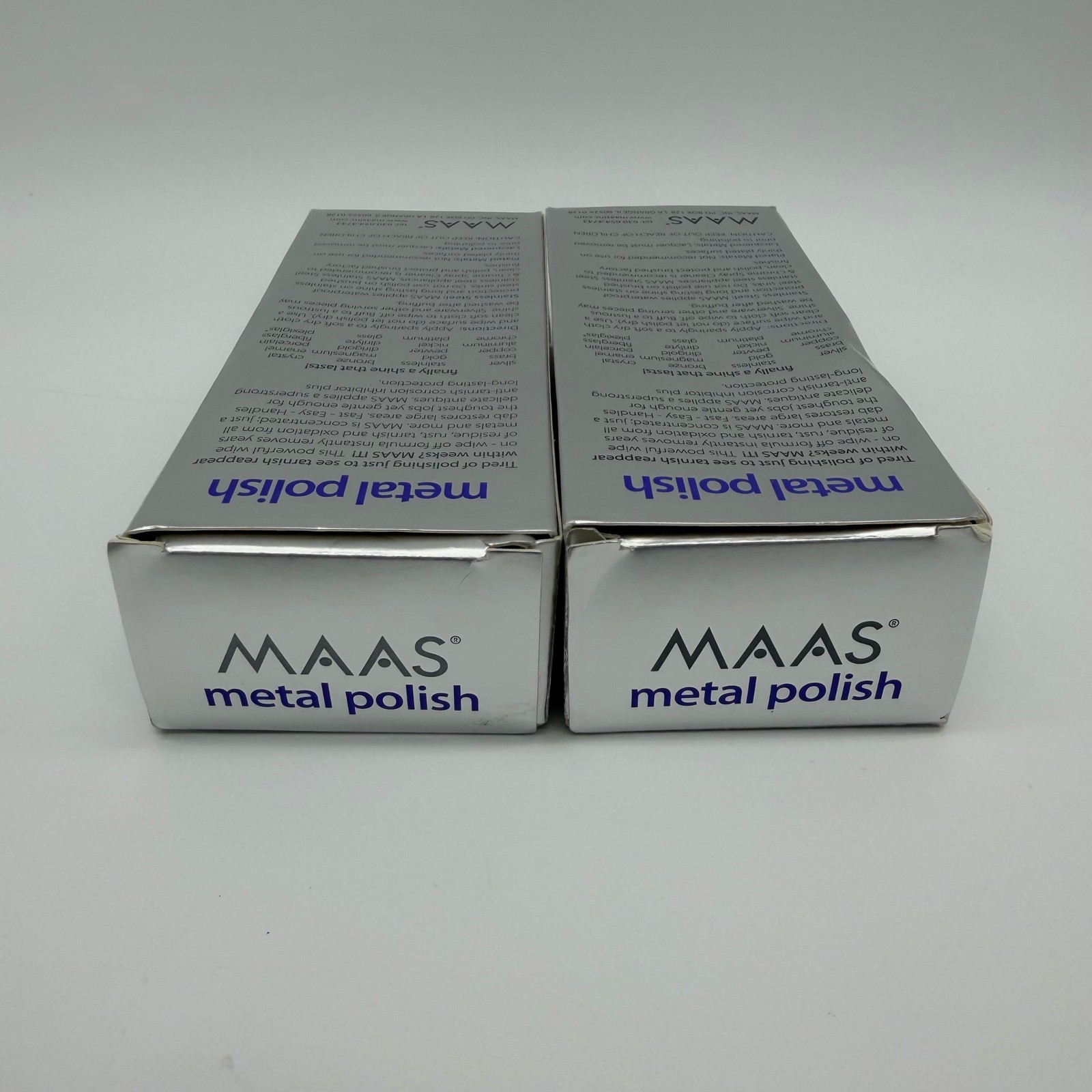 (Lot of 2) Maas Metal Polish 4oz French Lavender All Metals w/ Cloth USA Made
