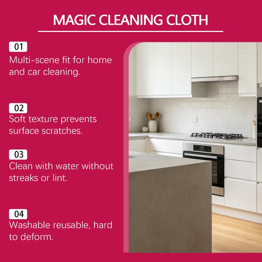 1-5Set Genie Magic Cleaning Cloth 6-Pack, Microfiber Cleaning Cloths, Reusable🔥