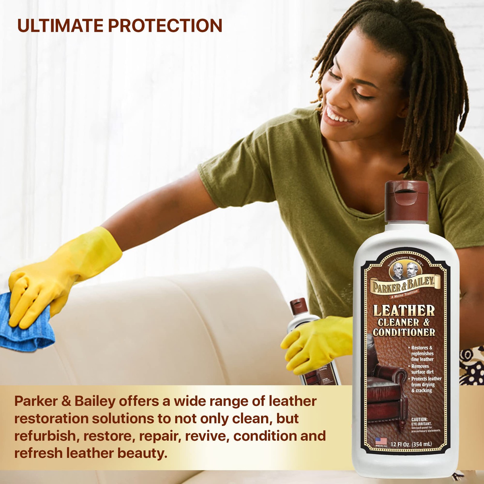 Parker & Bailey Leather Cleaner & Conditioner – Restores & Conditions, Cleaner F
