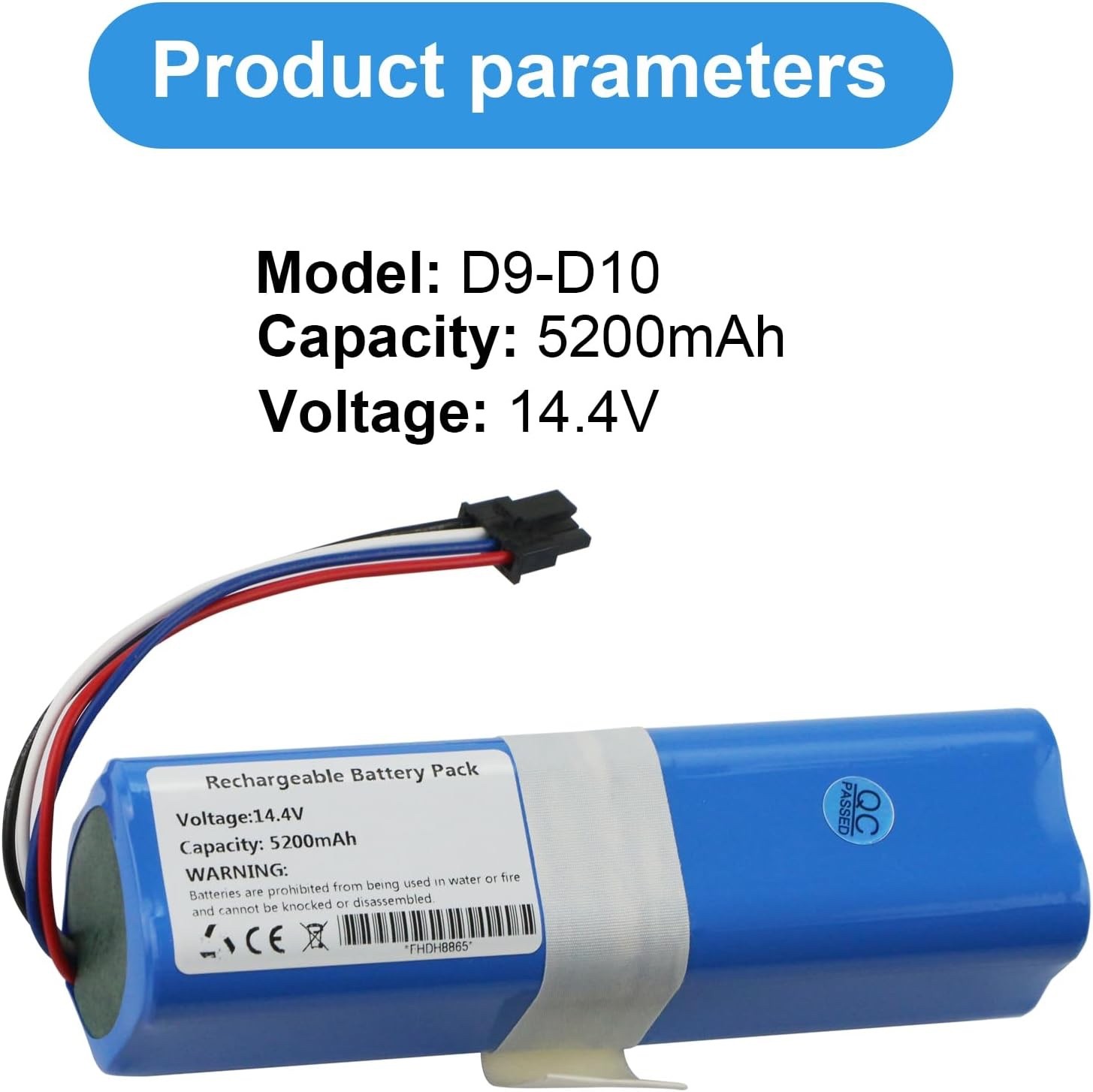 5200mAh Vacuum Battery for Dreame D9, D9 Max, D9 Pro, F9, D10, D10S, D10 Plus