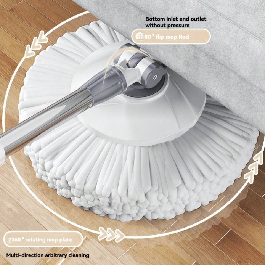 Snugspot 360° Spin Mop And Bucket Set – Drums With 4 Mop Heads, 61″ Stainless