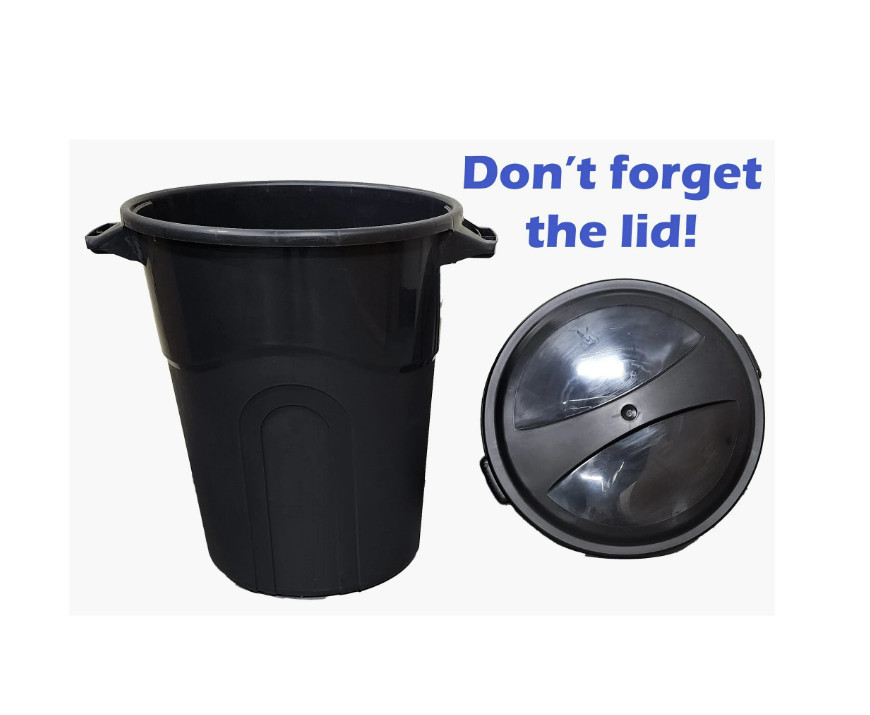 Hyper Tough 20 Gallon Garbage Can, Heavy Duty with Lid Black