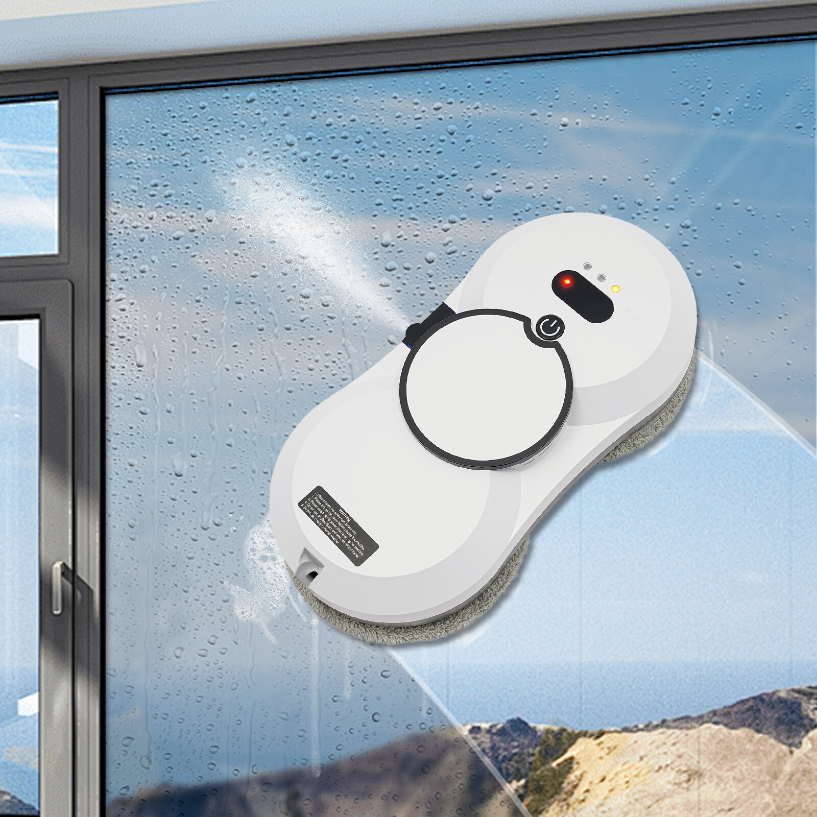 Window Cleaning Robot, Smart Window Cleaner with Automatic Water Spray Remotes
