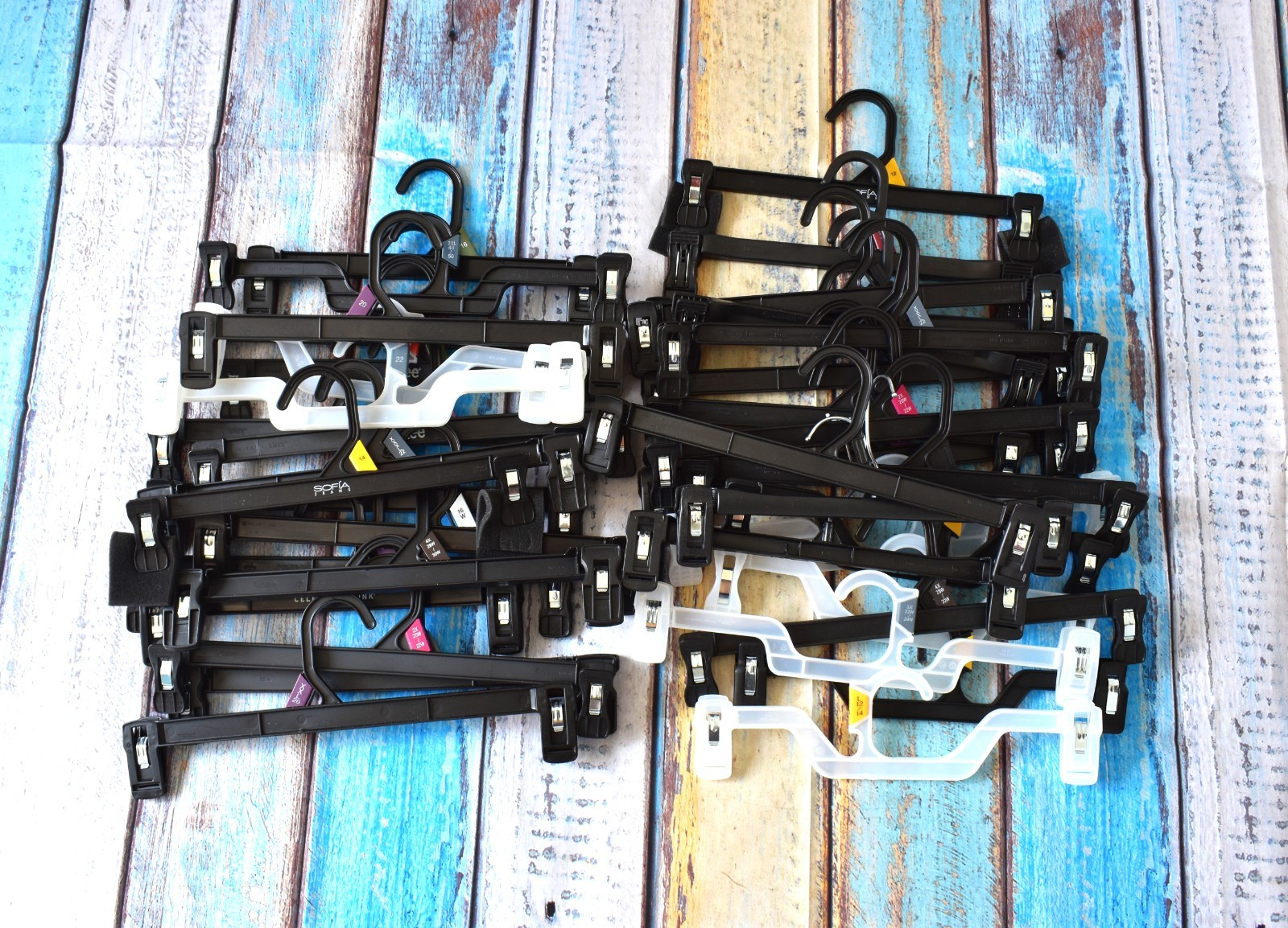 14” Duty Plastic Pants Hangers, Black Skirt Hanger Miscellaneous LOT OF 70