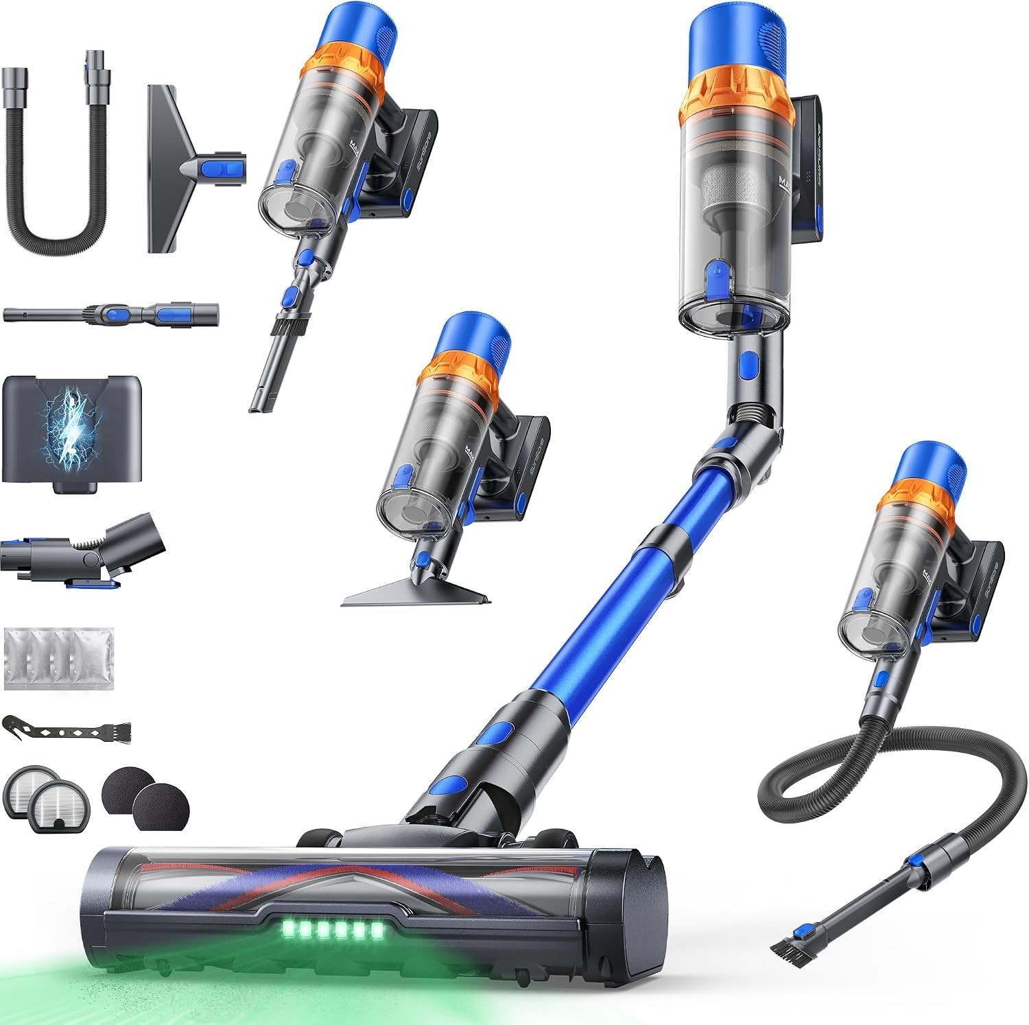 Cordless Vacuum Cleaner Stick Vacuum Pet Carpet Hard Floor Auto Mode Aromathe…