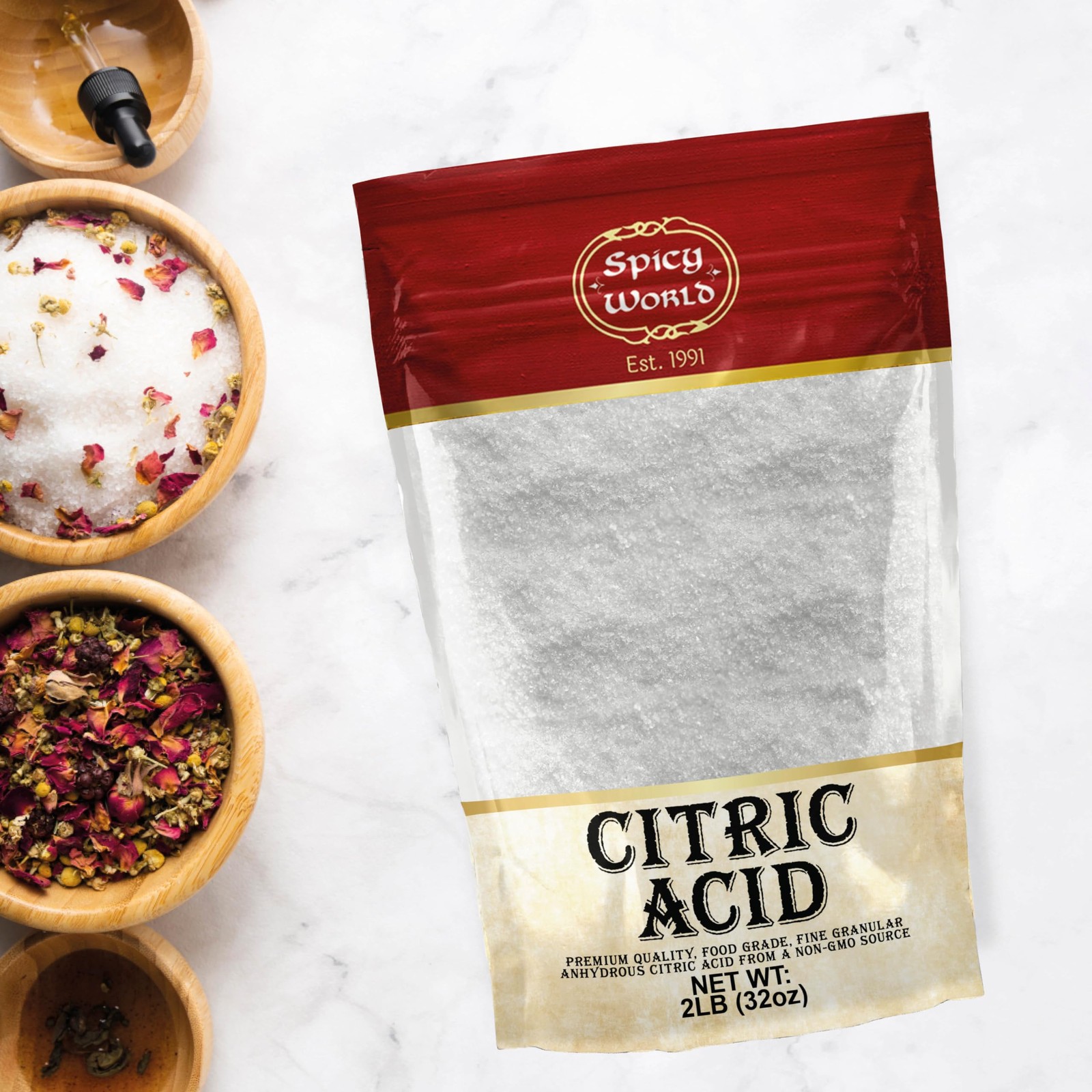Citric Acid 2 LB Bag – 100 Pure, Food Grade Non-GMO – Citric Acid Powder For