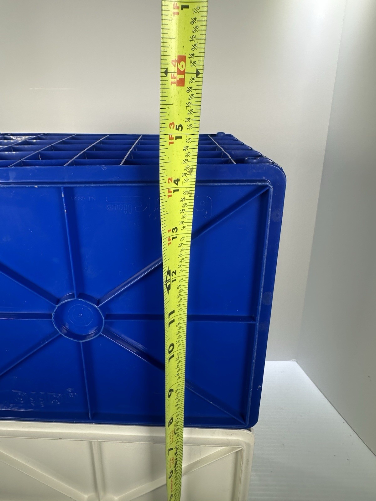 Yaffa Blocks Storage Crate Bin Stackable Set Of 2 Small Mini White Blue Desk 9”