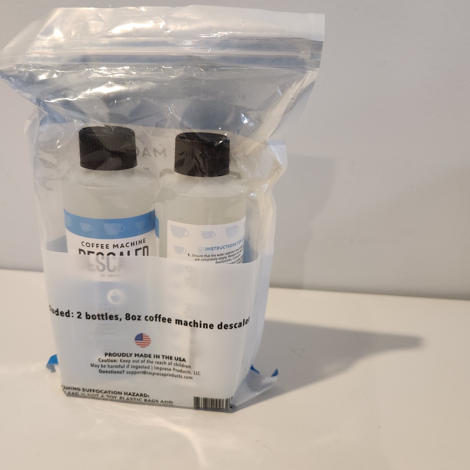 Impresa Descaler – Compatible with All Coffee & Espresso Makers 8oz 2 Pack