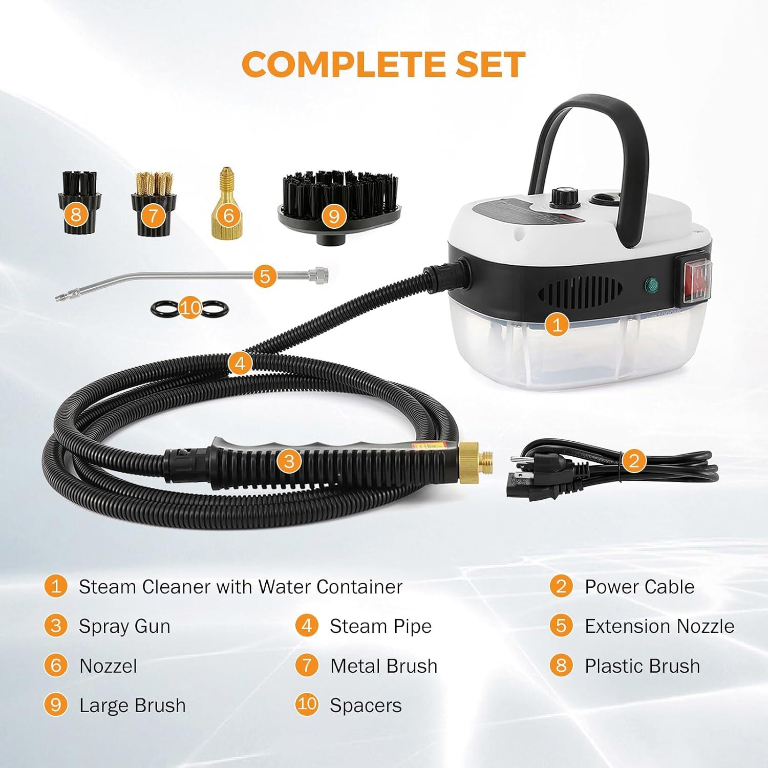 2500W Handheld Car Detailing Cleaning Machine High Temp Steam Cleaner Household