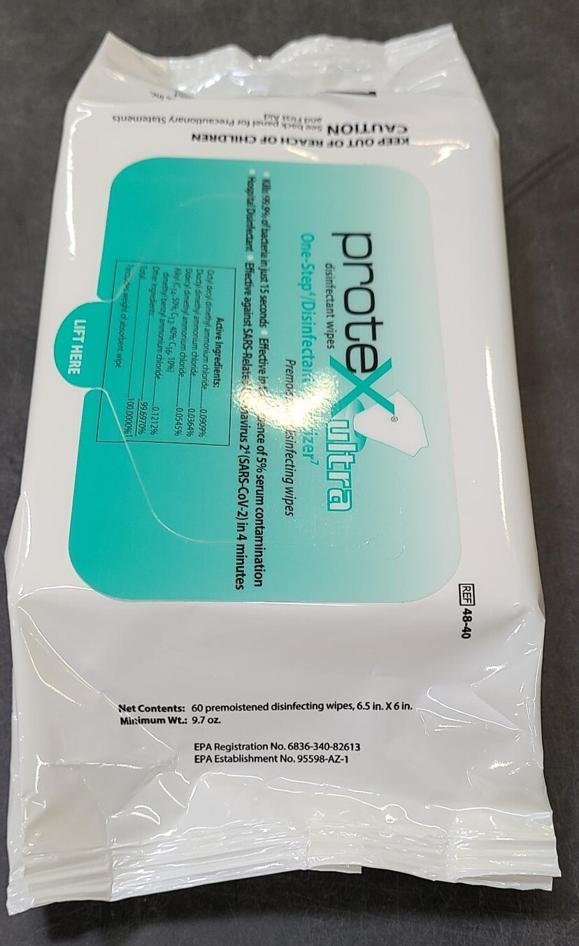 Parker Protex One-Step Ultra Surface Disinfectant Wipes 6″x6-1/2″ 60/PACK 48-40