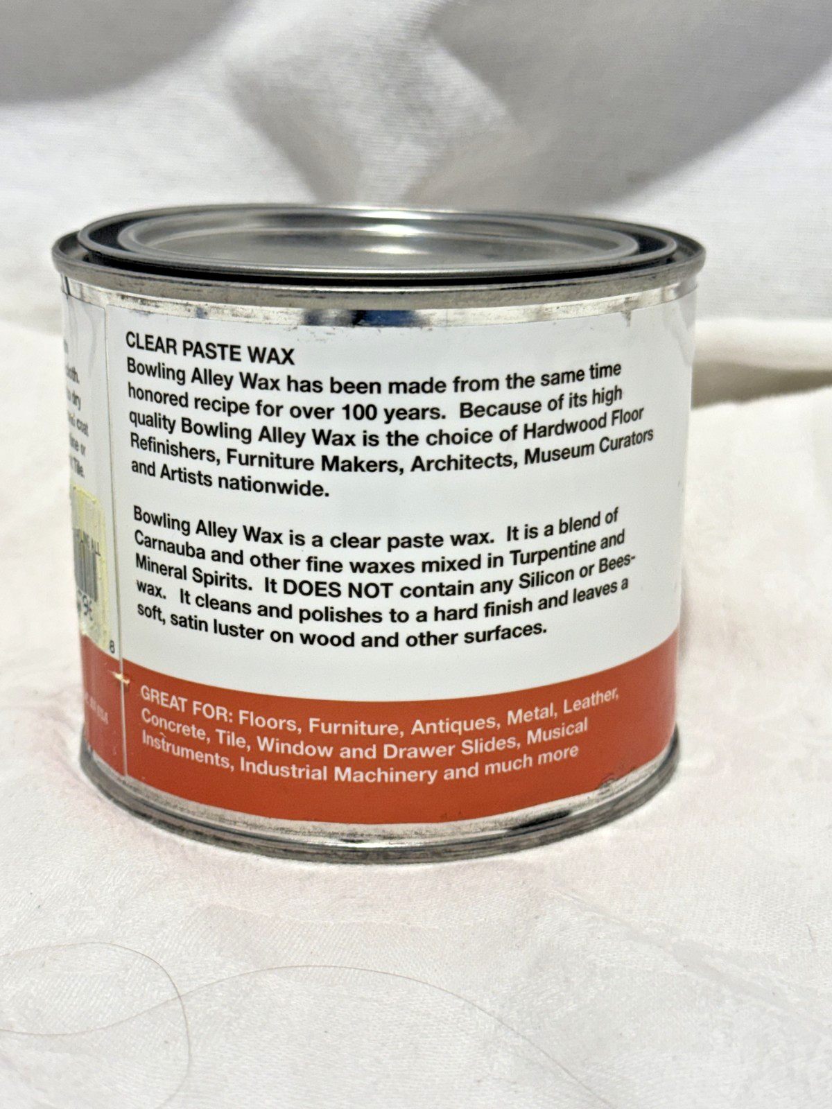 Bowling Alley Wax, Clear Paste, 16 Oz. Can – Surface Protection Wax for Polishin