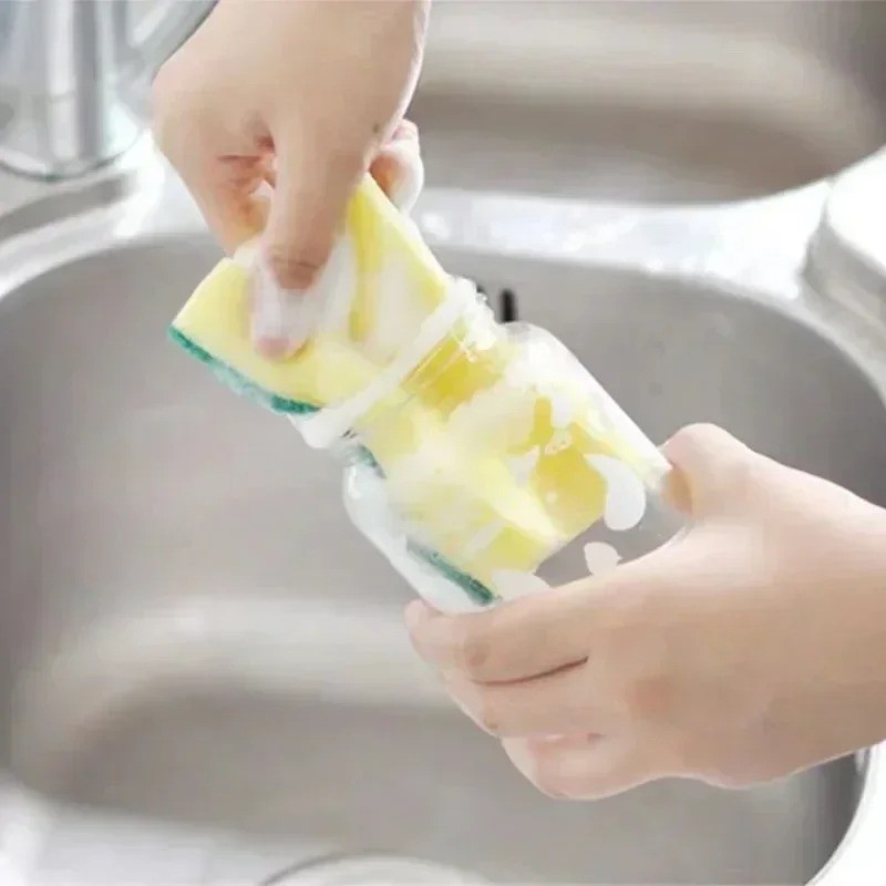 50 pcs Highly absorbent double-sided sponge magic cleaning pot rust sponge