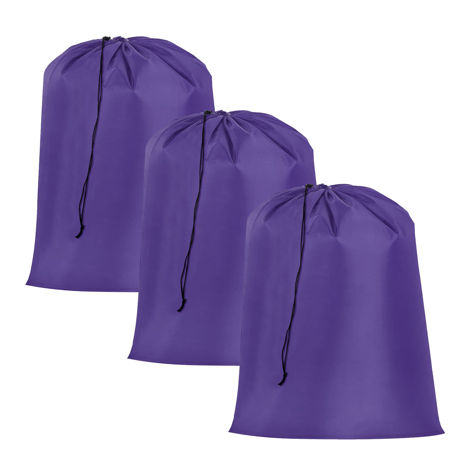 3pcs Laundry Bag Extra Large Heavy Duty Drawstring Bag 28 Inch x 40 Inch Purple