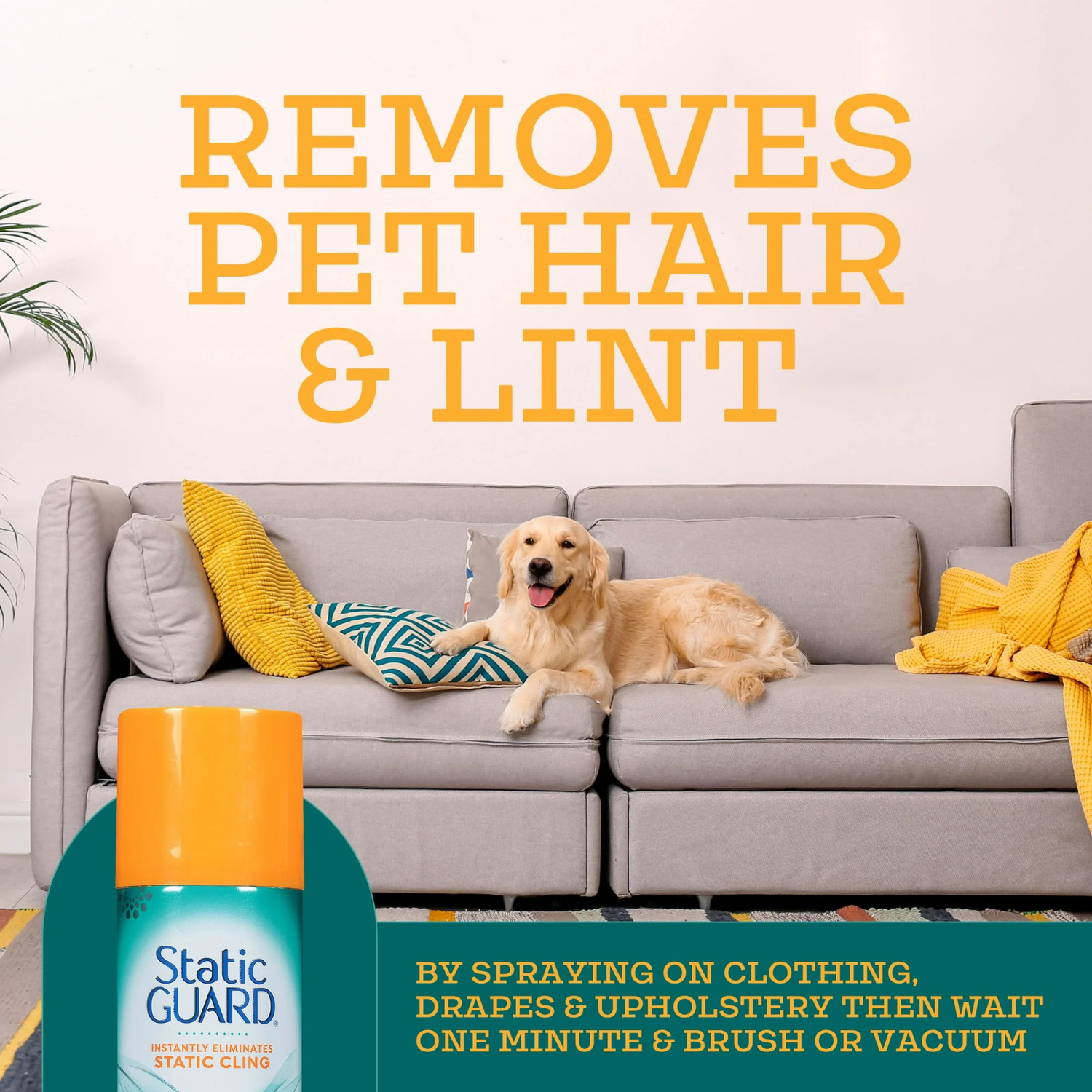 Static Guard Fresh Linen Scent Spray, Safe for All Fabric Types, 5.5 Oz (2 Pack)
