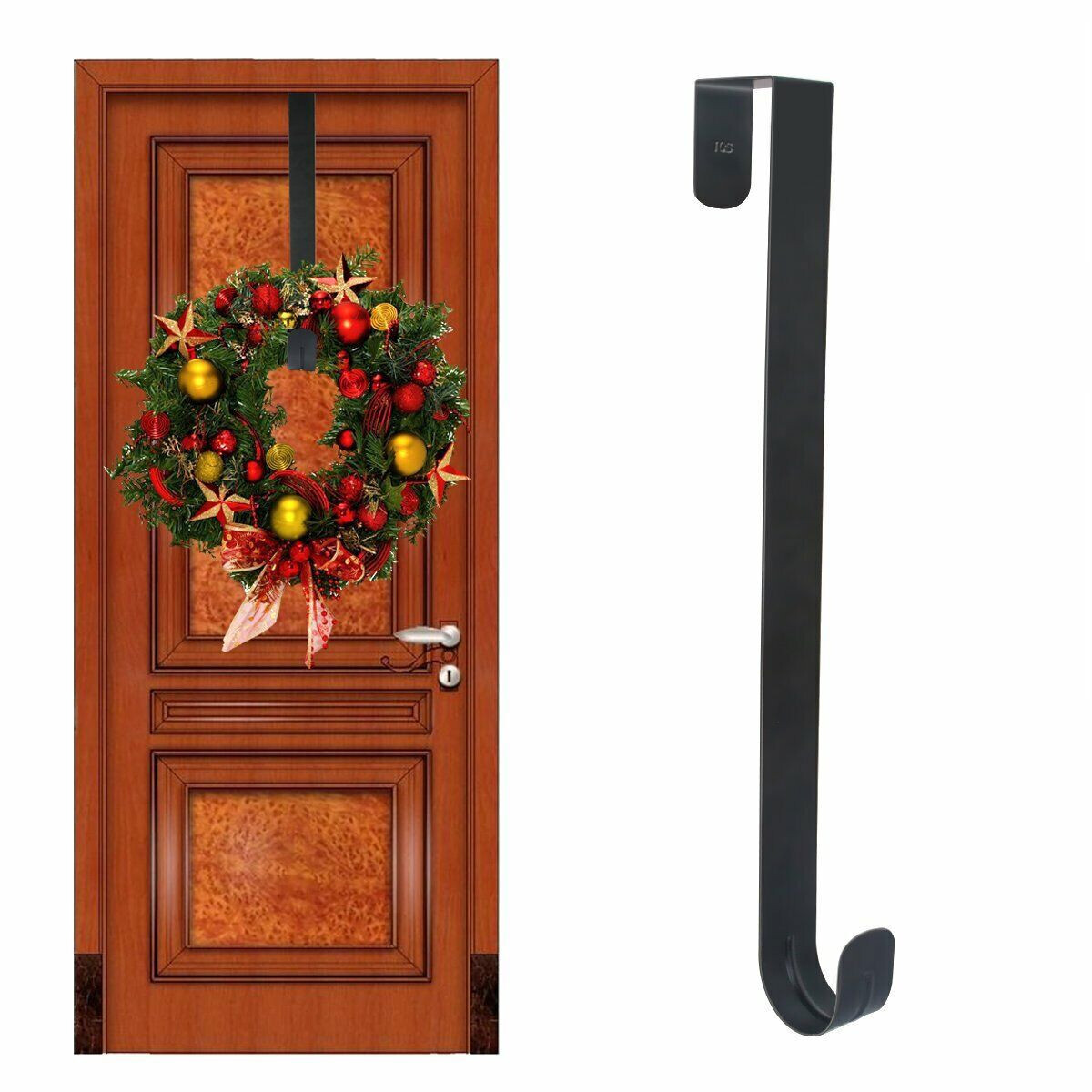 1/2Pcs 12/15in Wreath Hanger Over Door Metal Hook Clothes Hanger for Home Decor