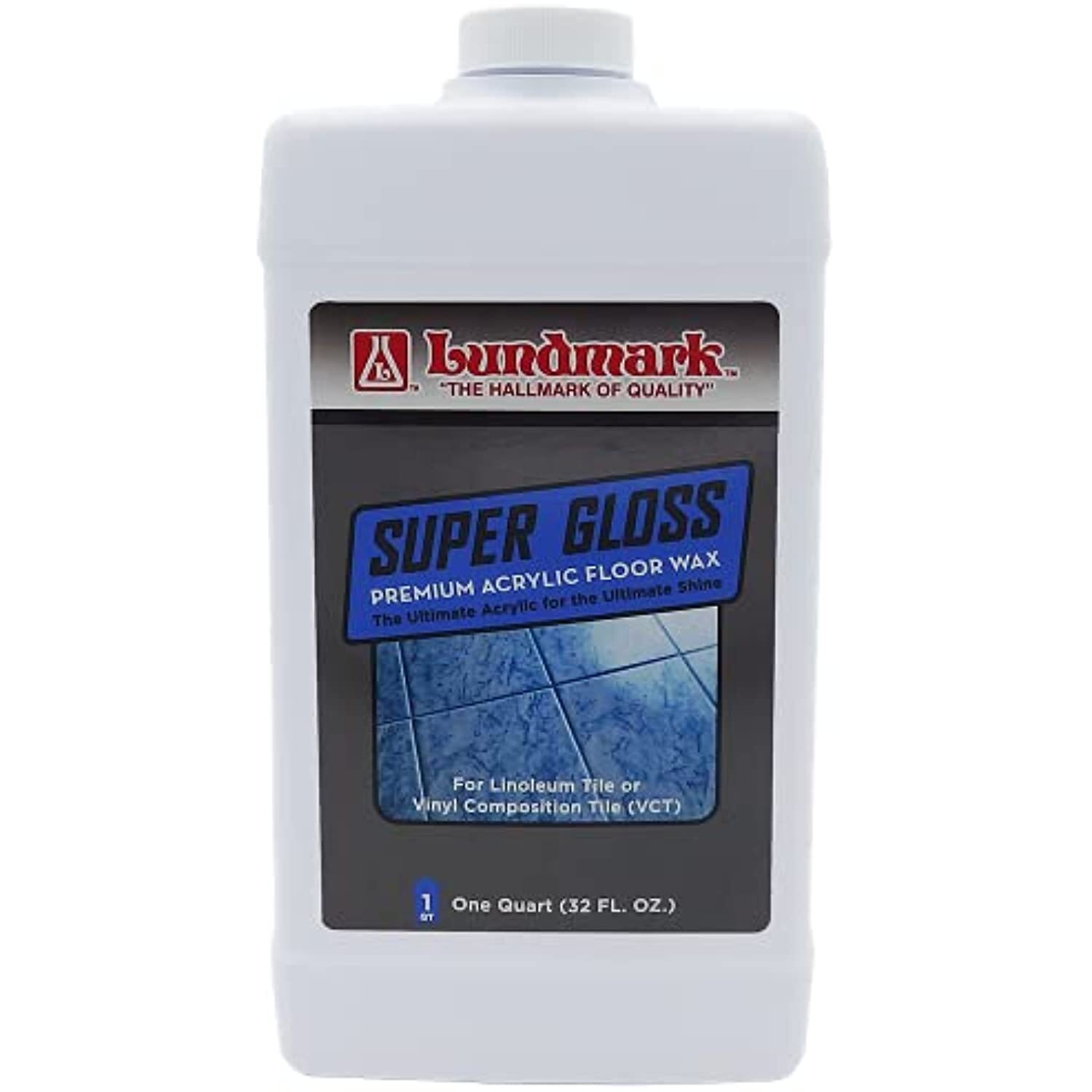 Lundmark Super Gloss Acrylic, Extra Heavy-Duty Hard Finish Floor Wax, 32-Ounce,