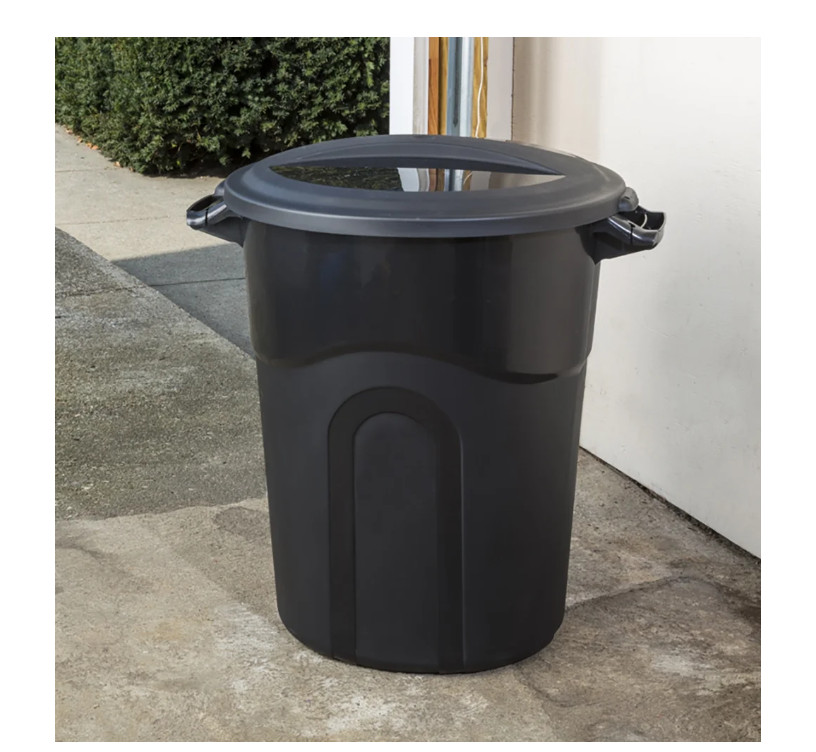 Hyper Tough 20 Gallon Heavy Duty Plastic Garbage Can with Lid, Black