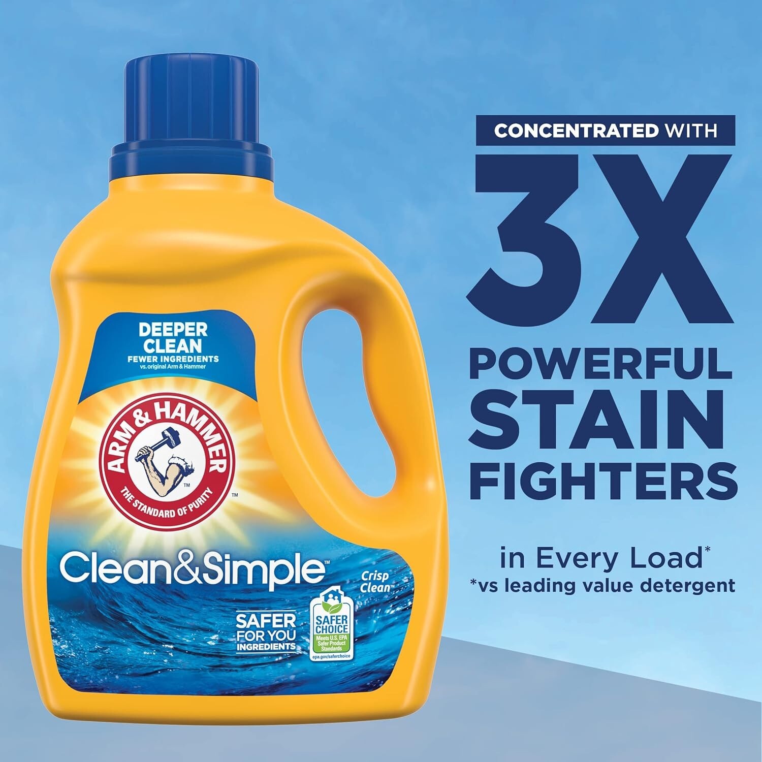 Arm & Hammer Clean & Simple, 77 Loads Liquid Laundry Detergent, 100.5 Fl Oz