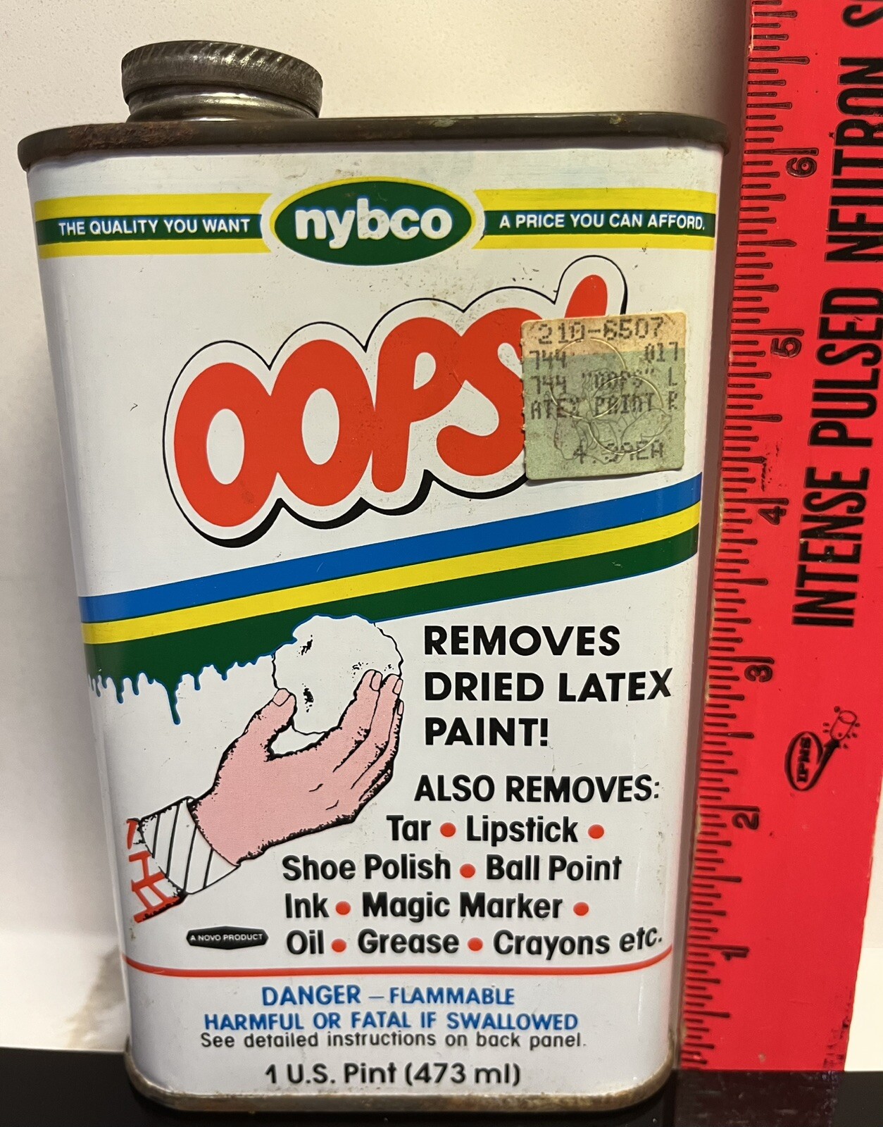 OOPS! NYBCO Stain Remover 1 US Pint Original DISCONTINUED Opened Approx 75% Full