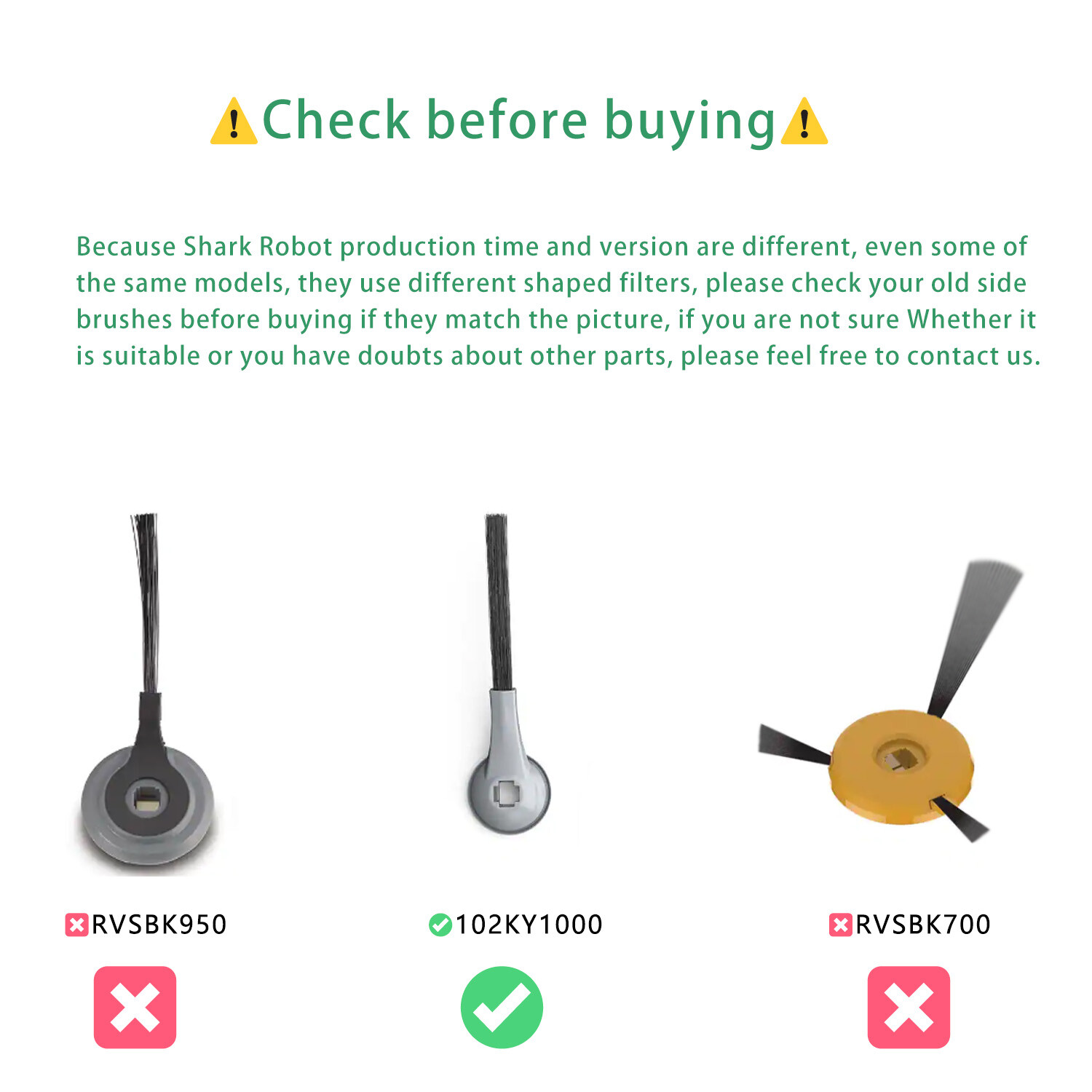 Main Brush Filters Side Brush For Shark Vacuum RV1001AE RV1100SRUS 1001 RV1000C