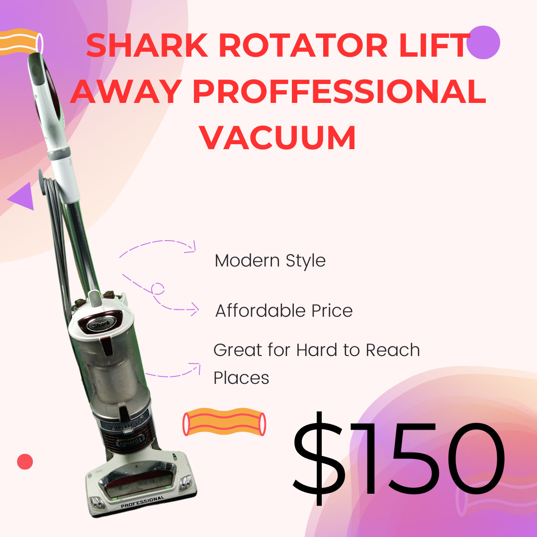 SHARK NV501 PROFESSIONAL LIFT-AWAY UPRIGHT VACUUM CLEANER – WHITE/RED – USED