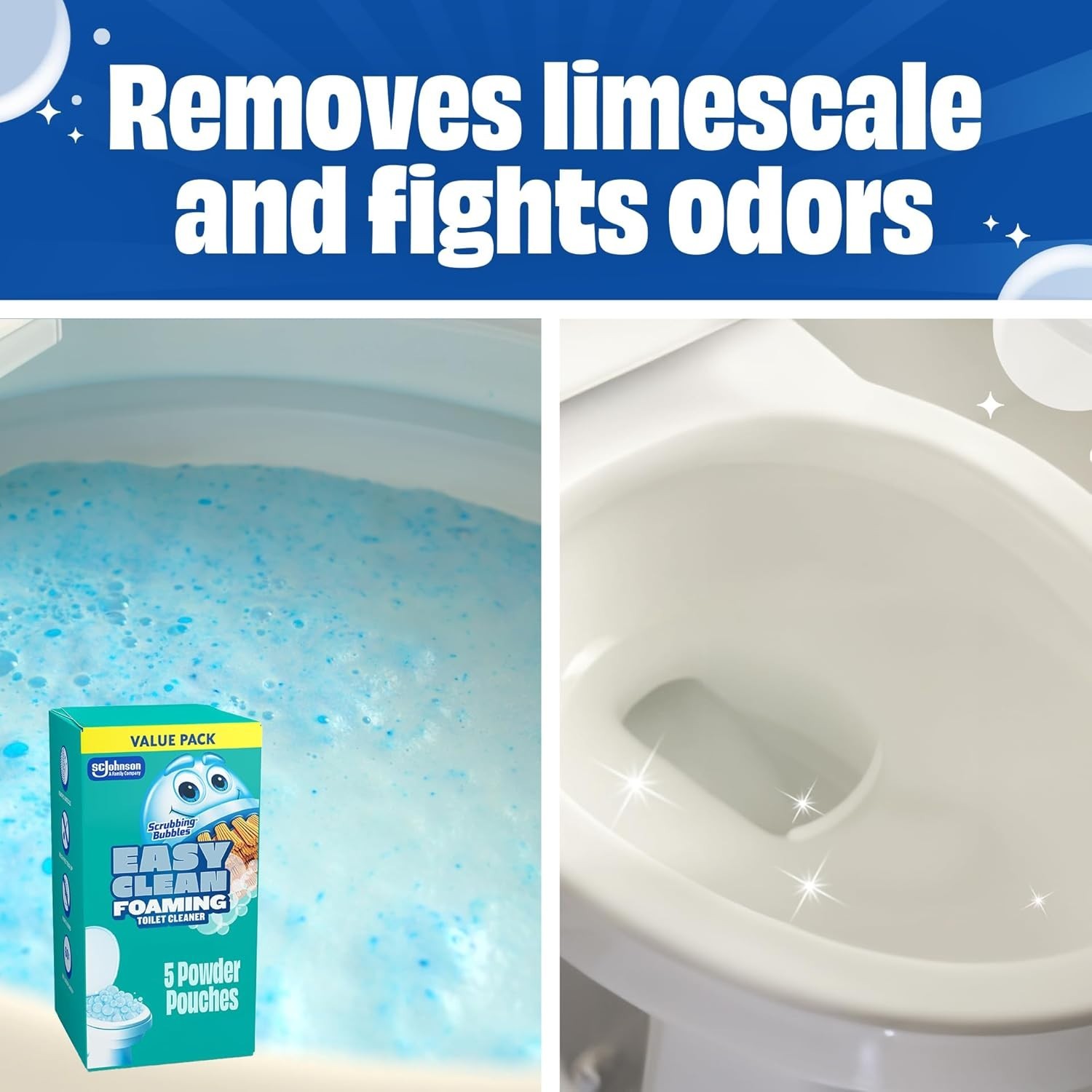 Scrubbing Bubbles Easy Clean Foaming Toilet Bowl Cleaner, Easy Drop In Powder Po