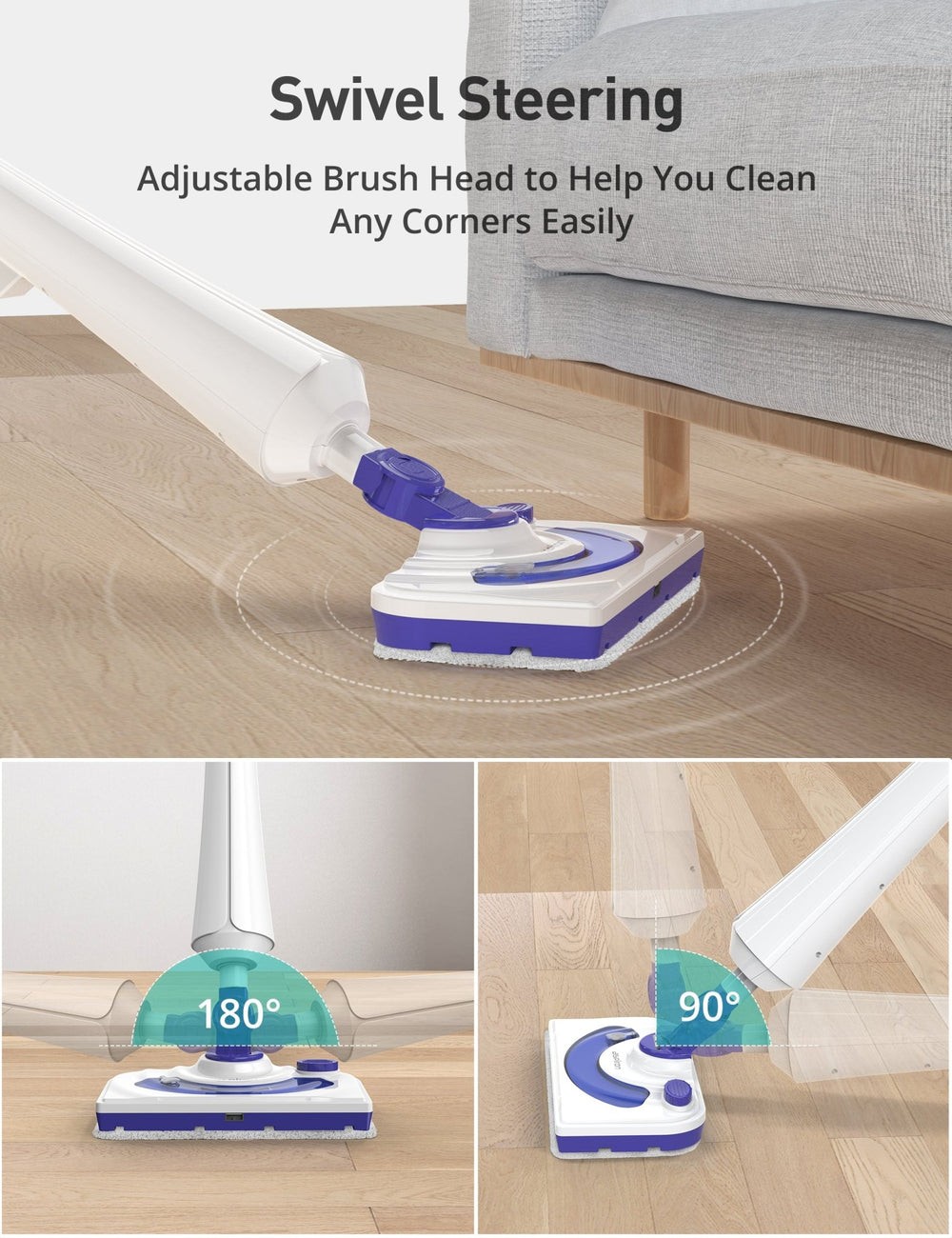 Professional Steam Mop Cleaner, 1300W Floor Steamer with Detergent Chamber, 2…
