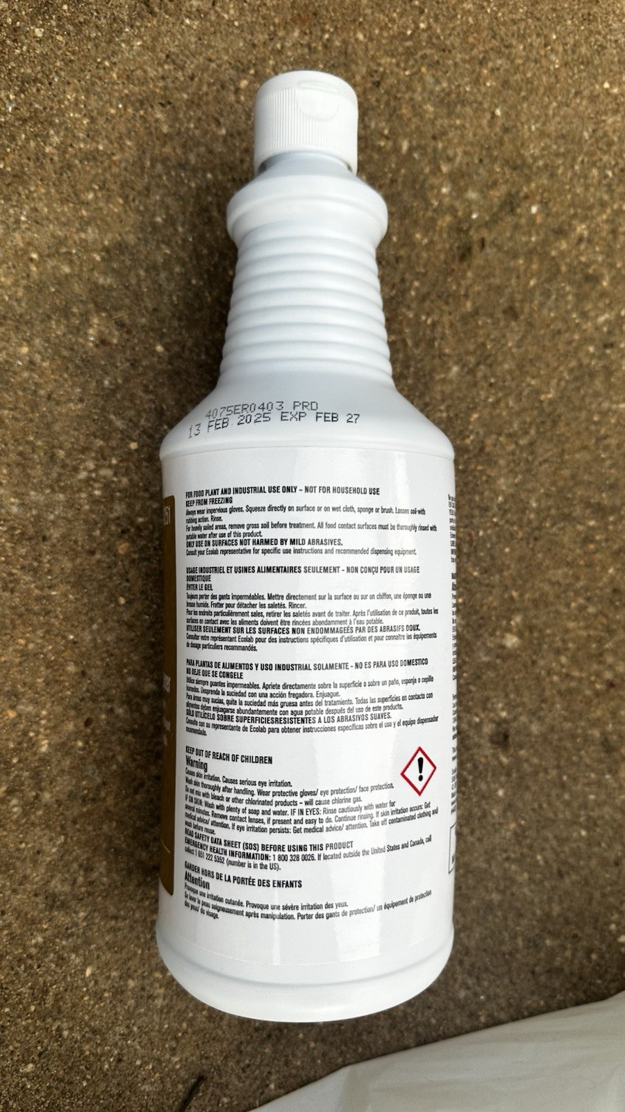 Ecolab Creme Cleanser Bathroom 32 fl oz Unscented EPA Safer Choice 6000251