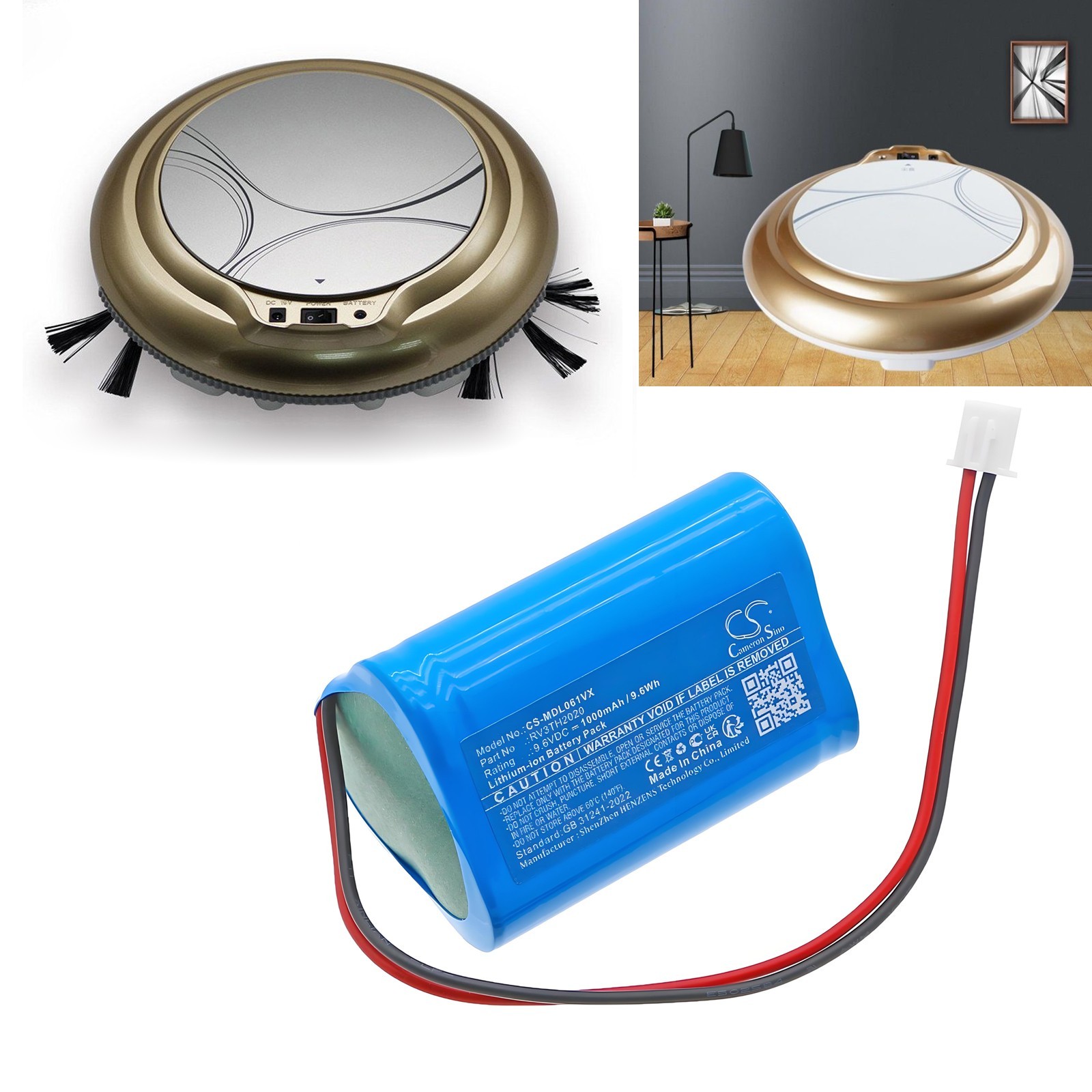 BATTERIE 1000mAh Type RV3TH2020 For Midea R1-L061D R1-L061E R1TCN