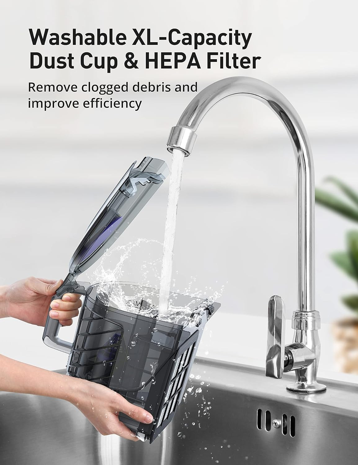 Bagless Canister Vacuum Cleaner 1600W HEPA Filter Purple