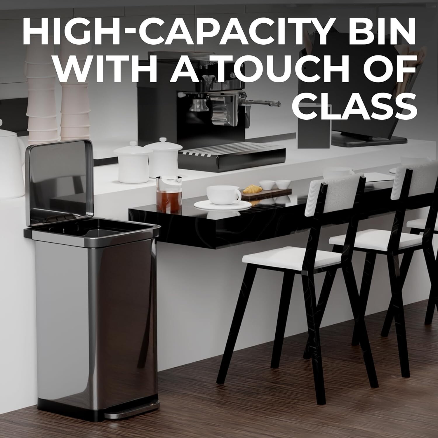 EconoHome 20 Gallon Stainless Steel Large Kitchen Trash Can with Foot Pedal
